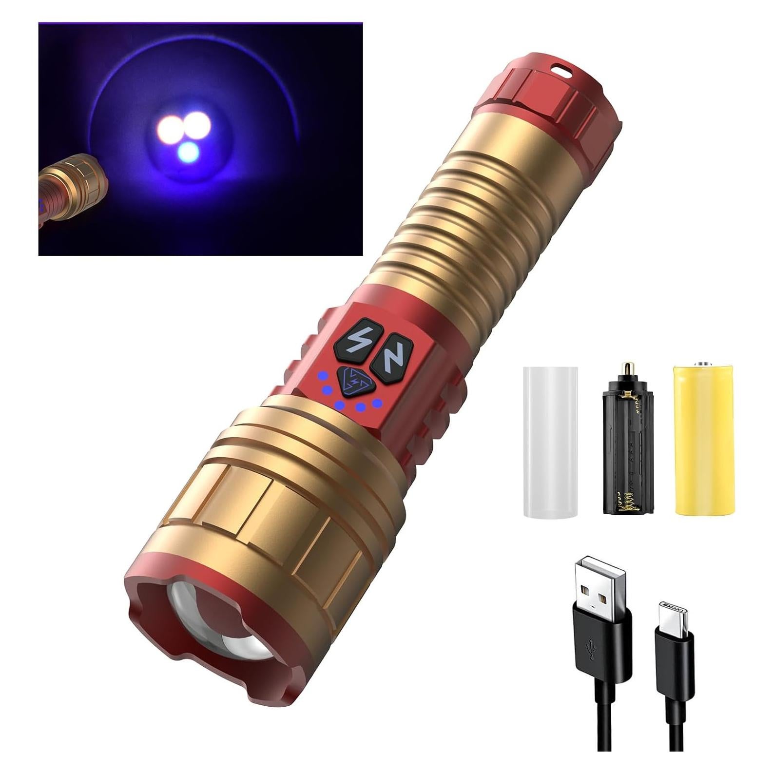 Linterna Recargable 5000 Lúmenes LED con Zoom y Imán