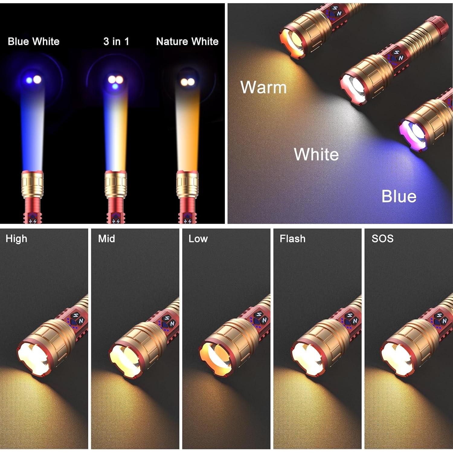 Linterna Recargable 5000 Lúmenes LED con Zoom y Imán