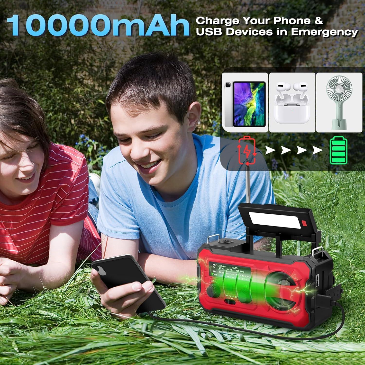 Radio Meteorológica de Emergencia Nitigo 10000mAh con Linterna LED