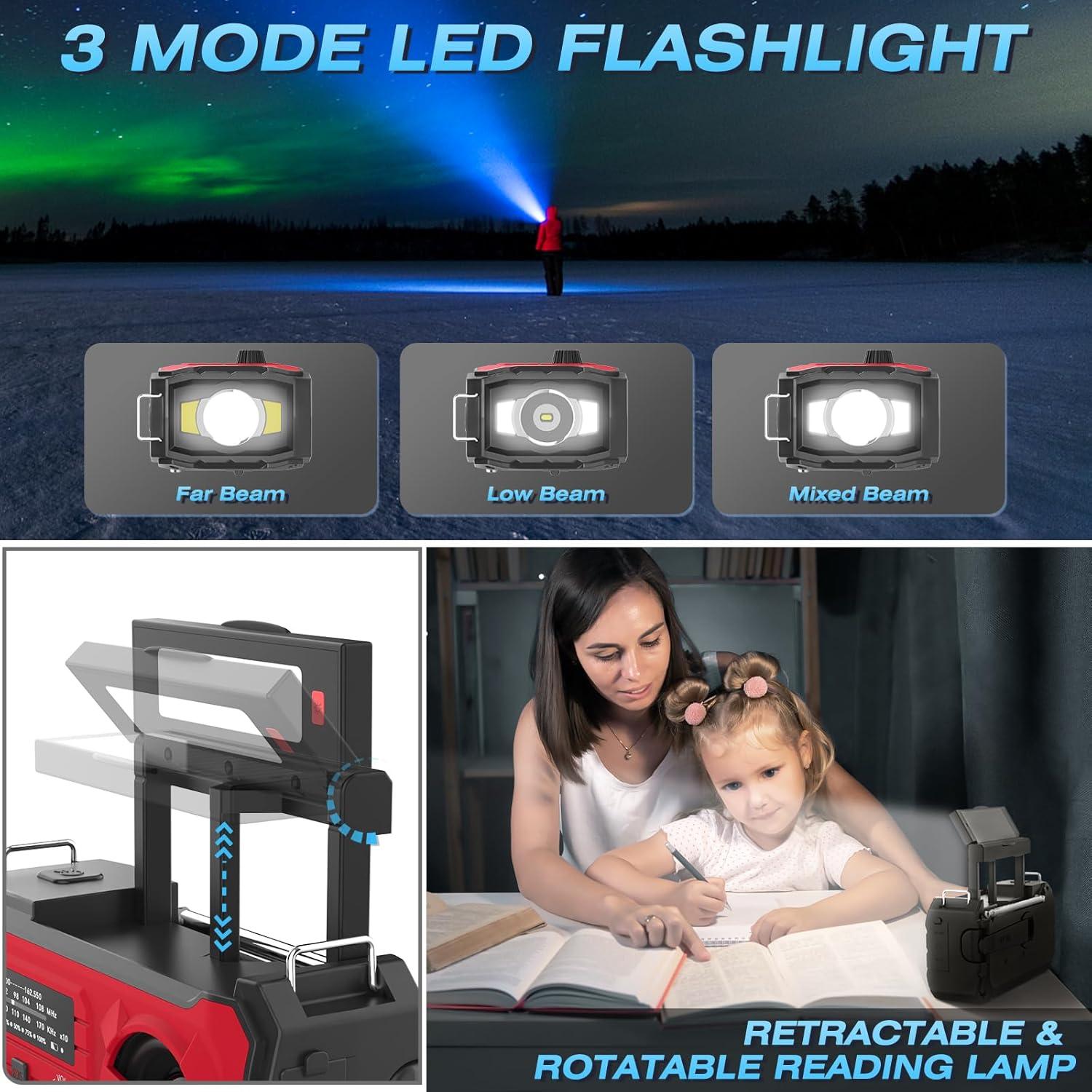 Radio Meteorológica de Emergencia Nitigo 10000mAh con Linterna LED