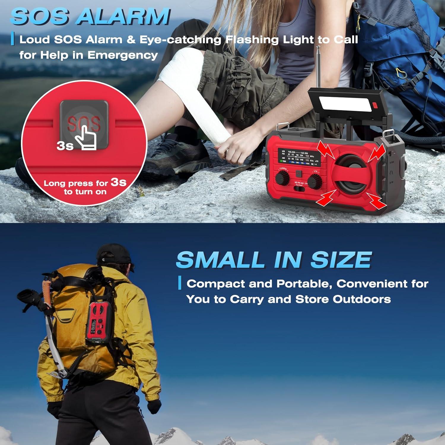 Radio Meteorológica de Emergencia Nitigo 10000mAh con Linterna LED