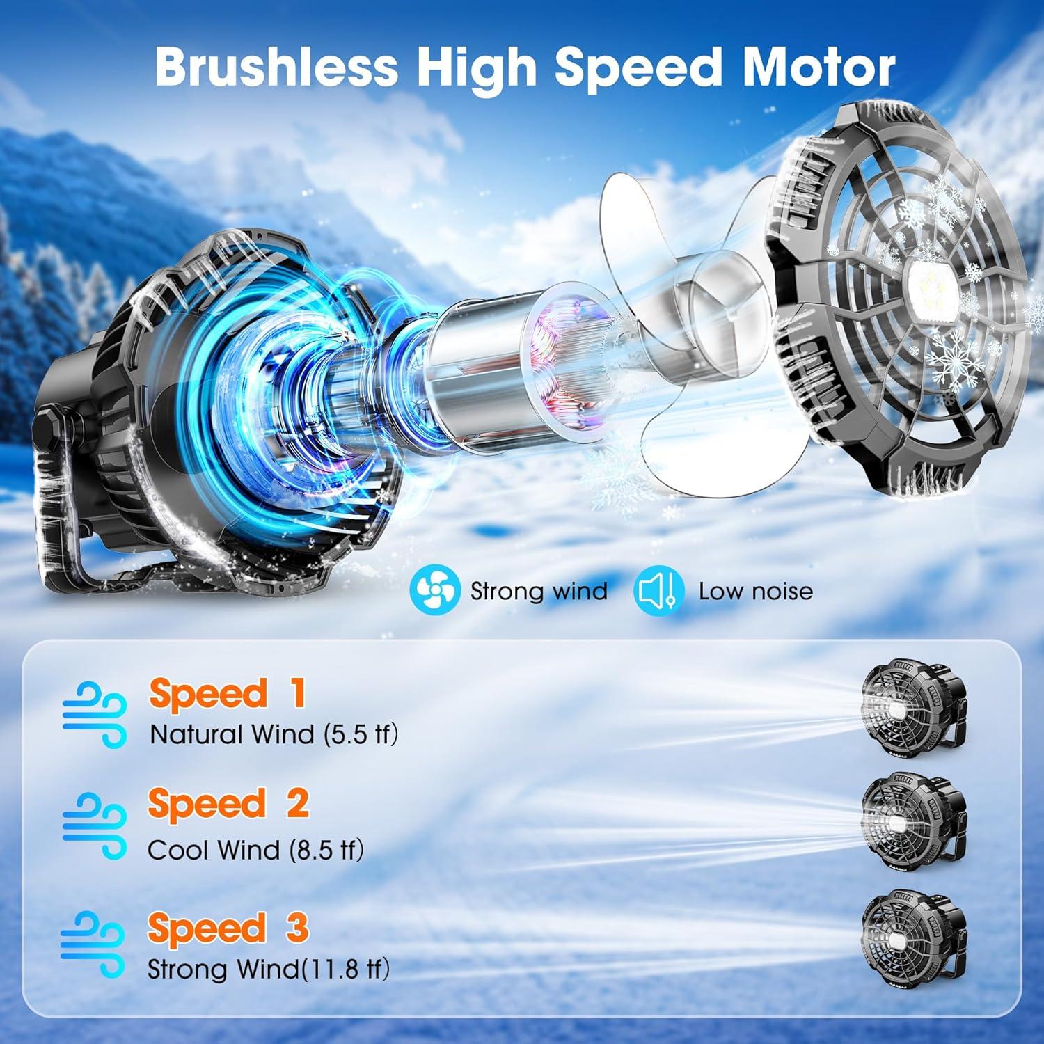 Ventilador y Linterna de Camping Recargable 15000mAh X55