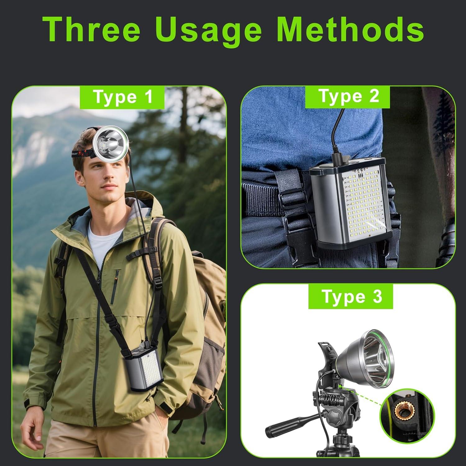 Linterna Frontal LED 40W Hunting Friends 20000mAh Impermeable