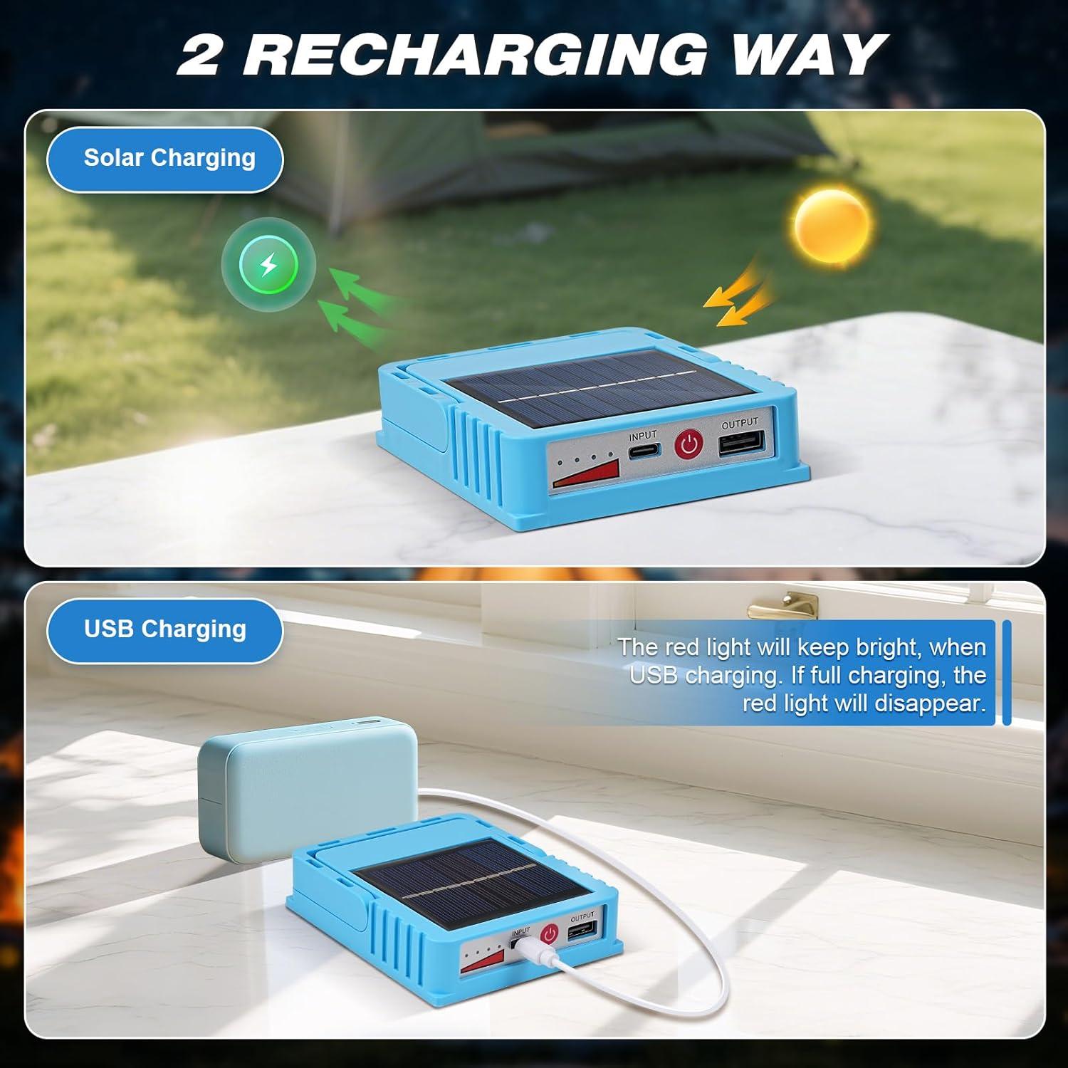 Linterna Camping Solar TANSOREN LED Portátil 199g Recargable