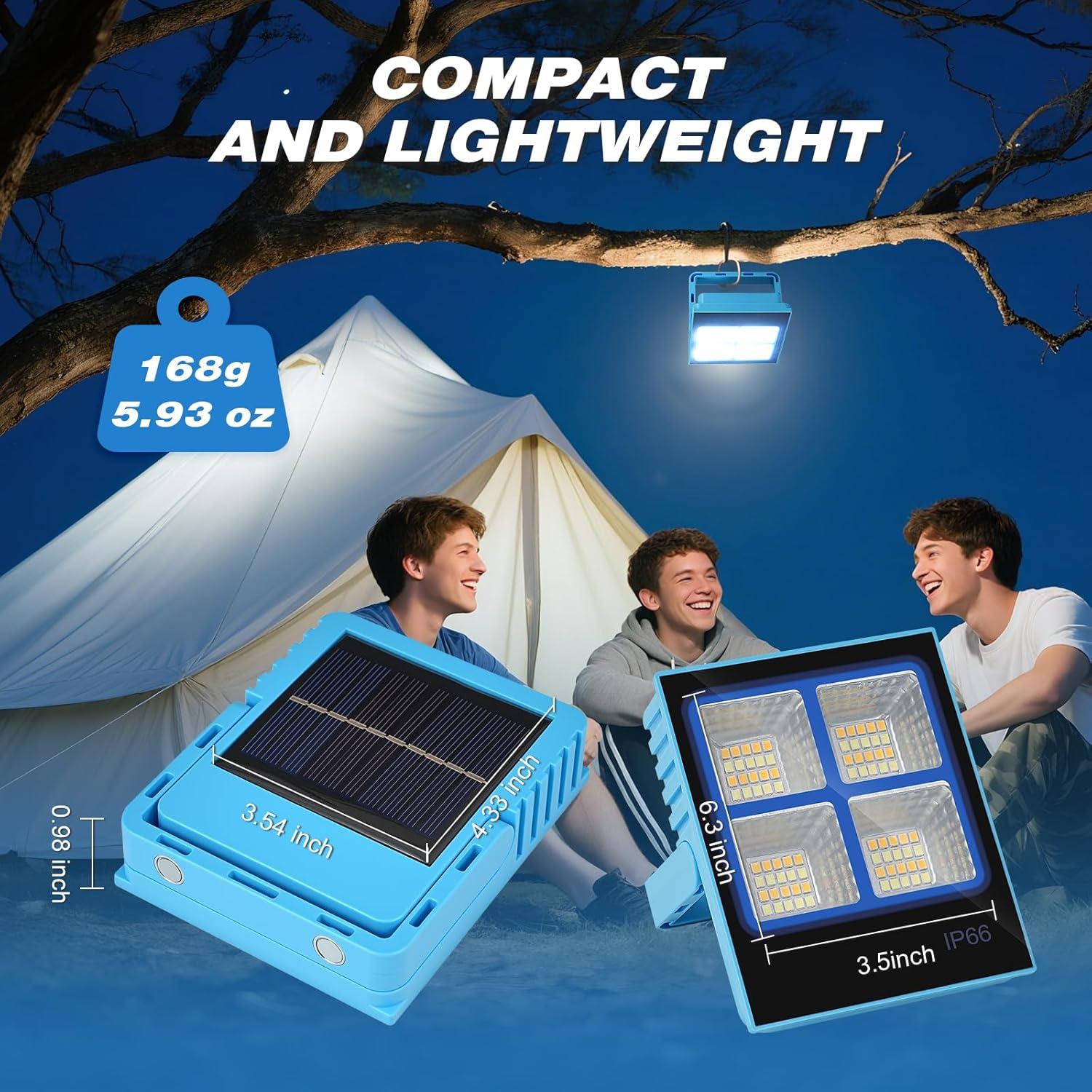 Linterna Camping Solar TANSOREN LED Portátil 199g Recargable