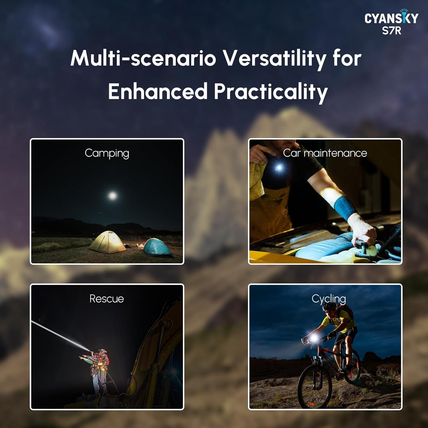 Linterna Magnética CYANSKY S7R 1400 Lúmenes IP68 Recargable