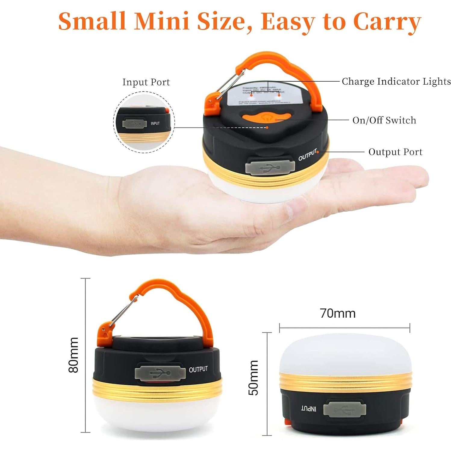 Linterna de Camping LED RKDTX CP002 300LM Recargable IP65