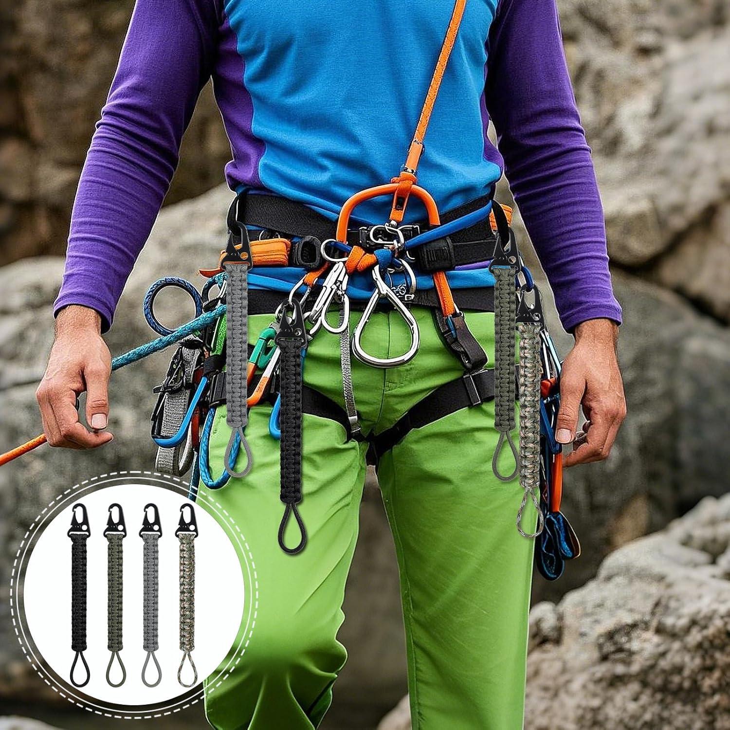 4 Clips de Carabiner Paracord Ptwola 24.5 cm para Llaveros