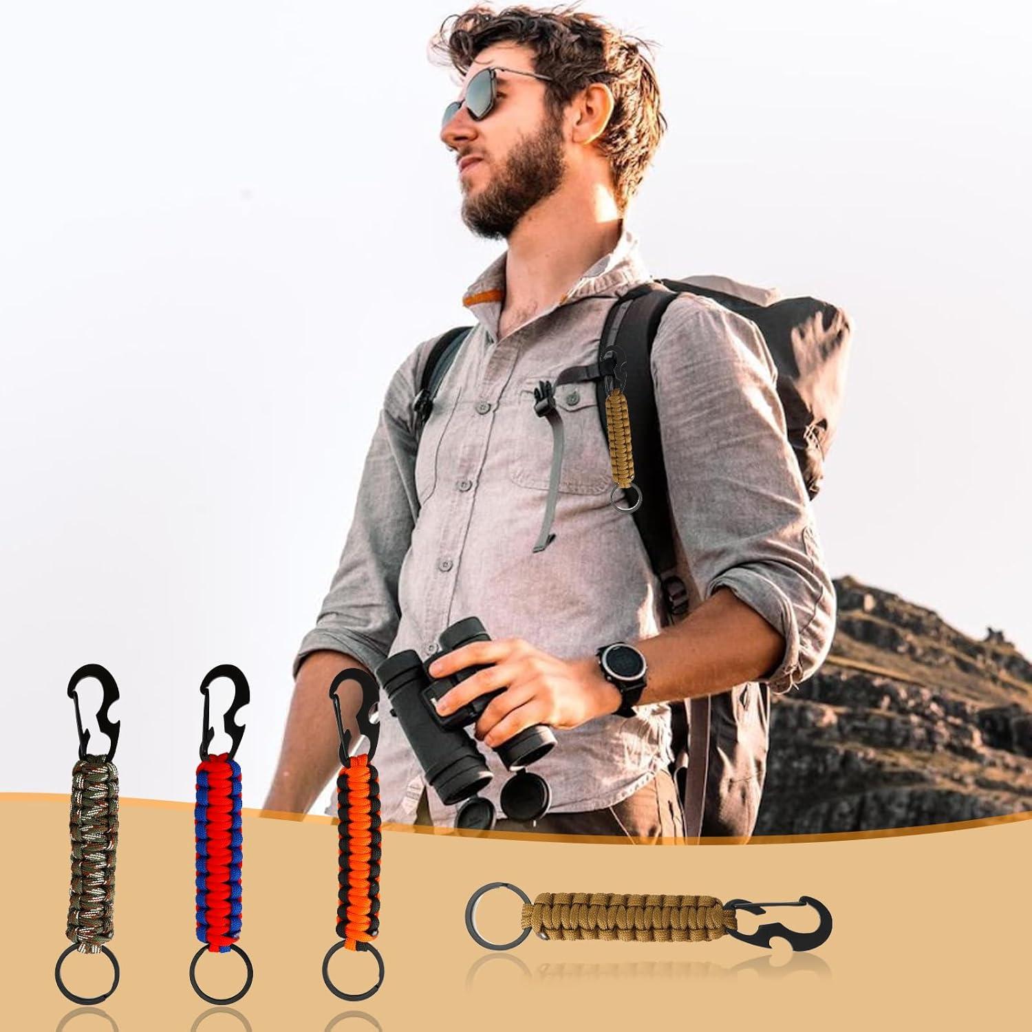 10 Llavero de Paracord con Carabiner y Abrebotellas - Multicolor