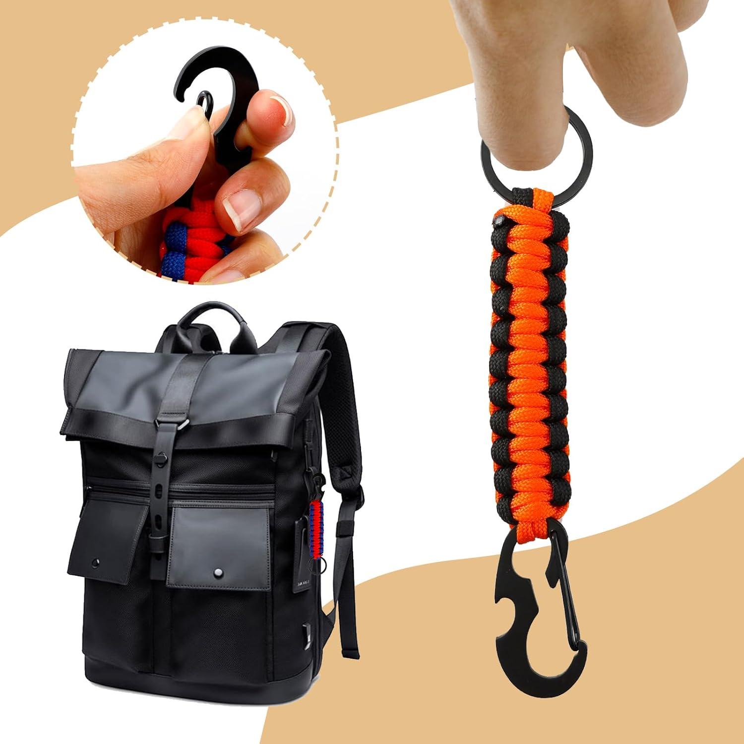 10 Llavero de Paracord con Carabiner y Abrebotellas - Multicolor