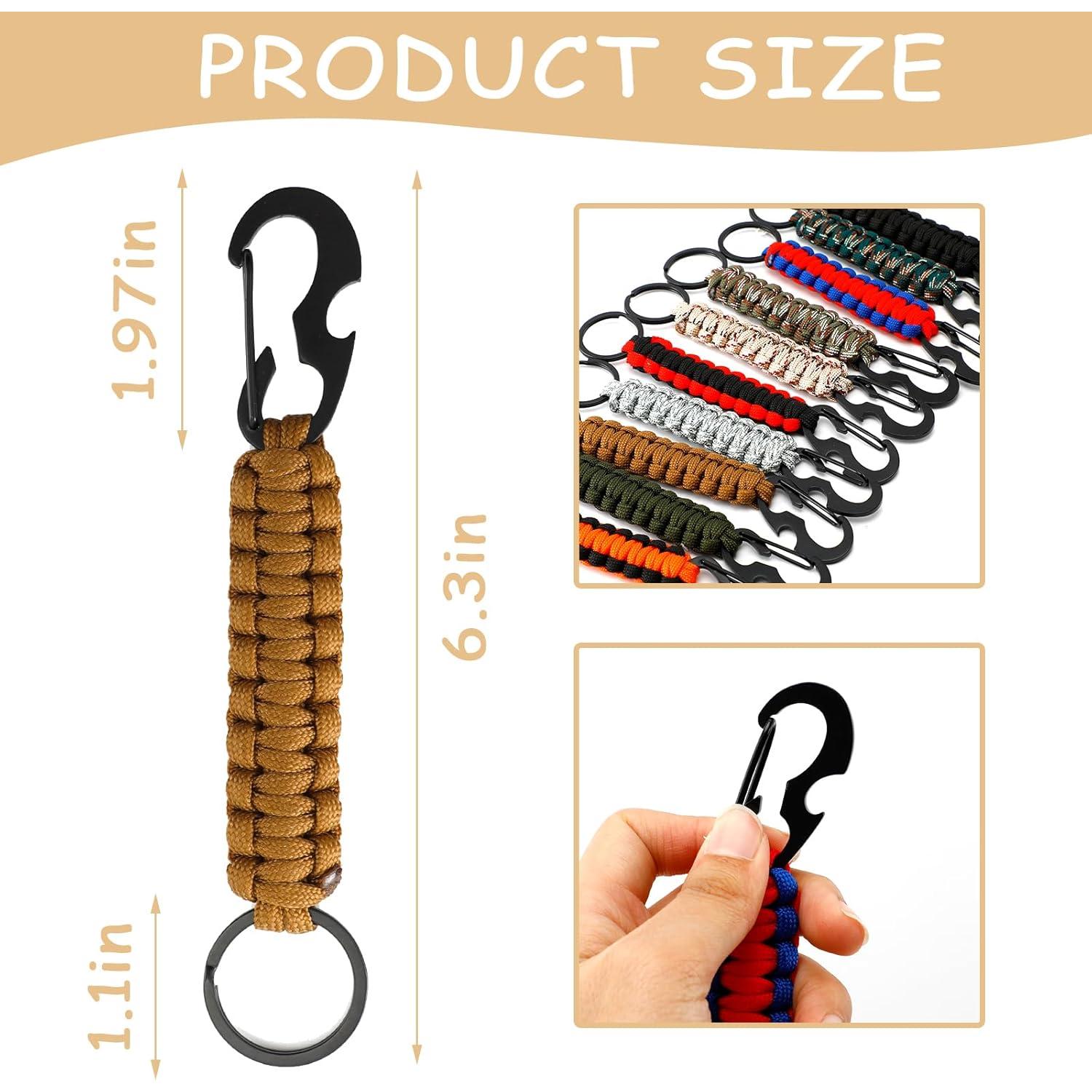 10 Llavero de Paracord con Carabiner y Abrebotellas - Multicolor