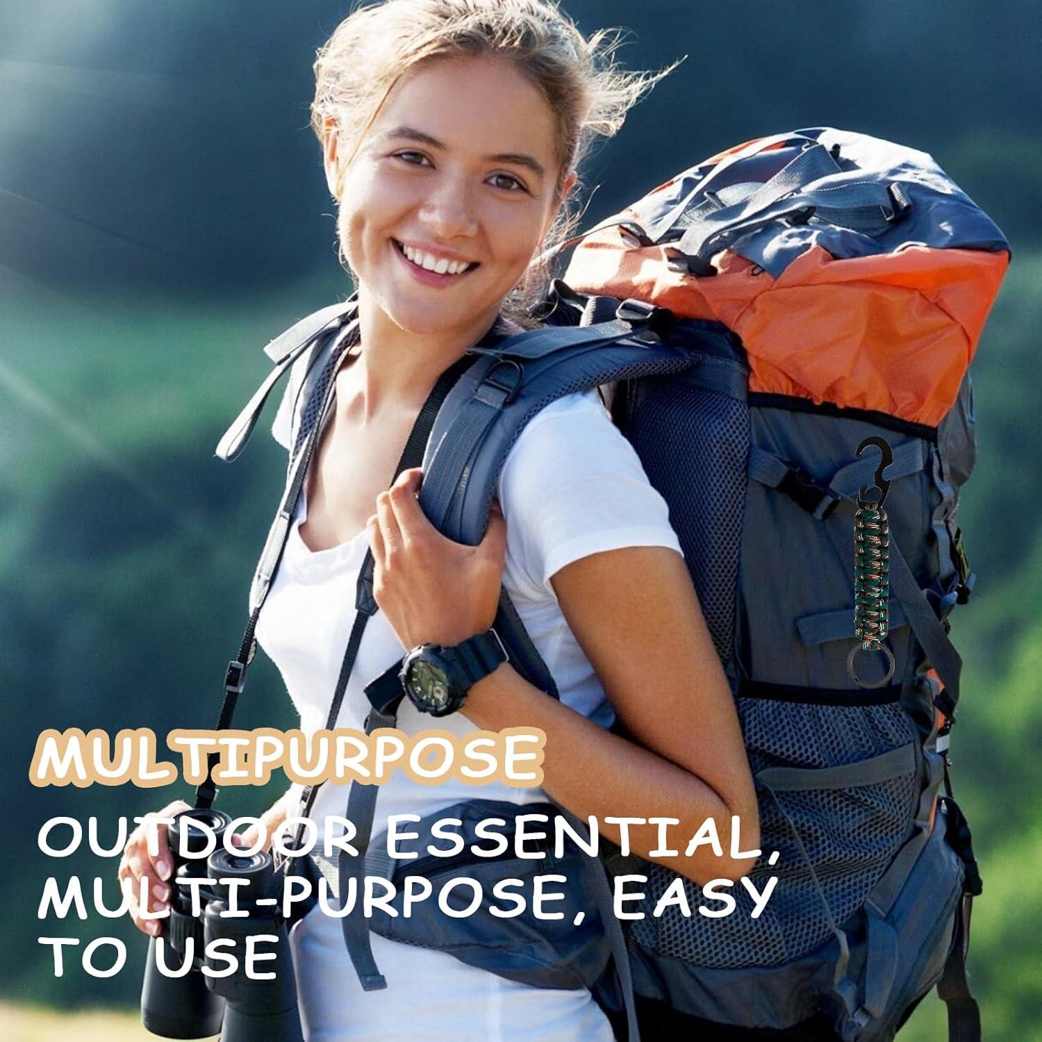 10 Llavero de Paracord con Carabiner y Abrebotellas - Multicolor