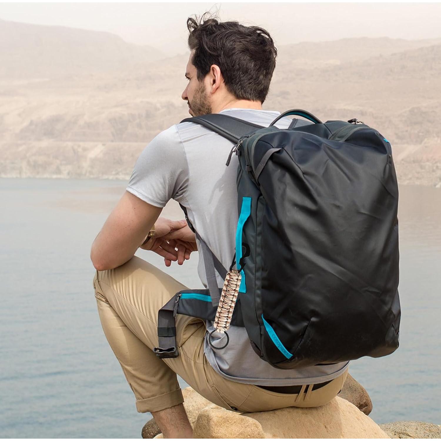 10 Llavero de Paracord con Carabiner y Abrebotellas - Multicolor