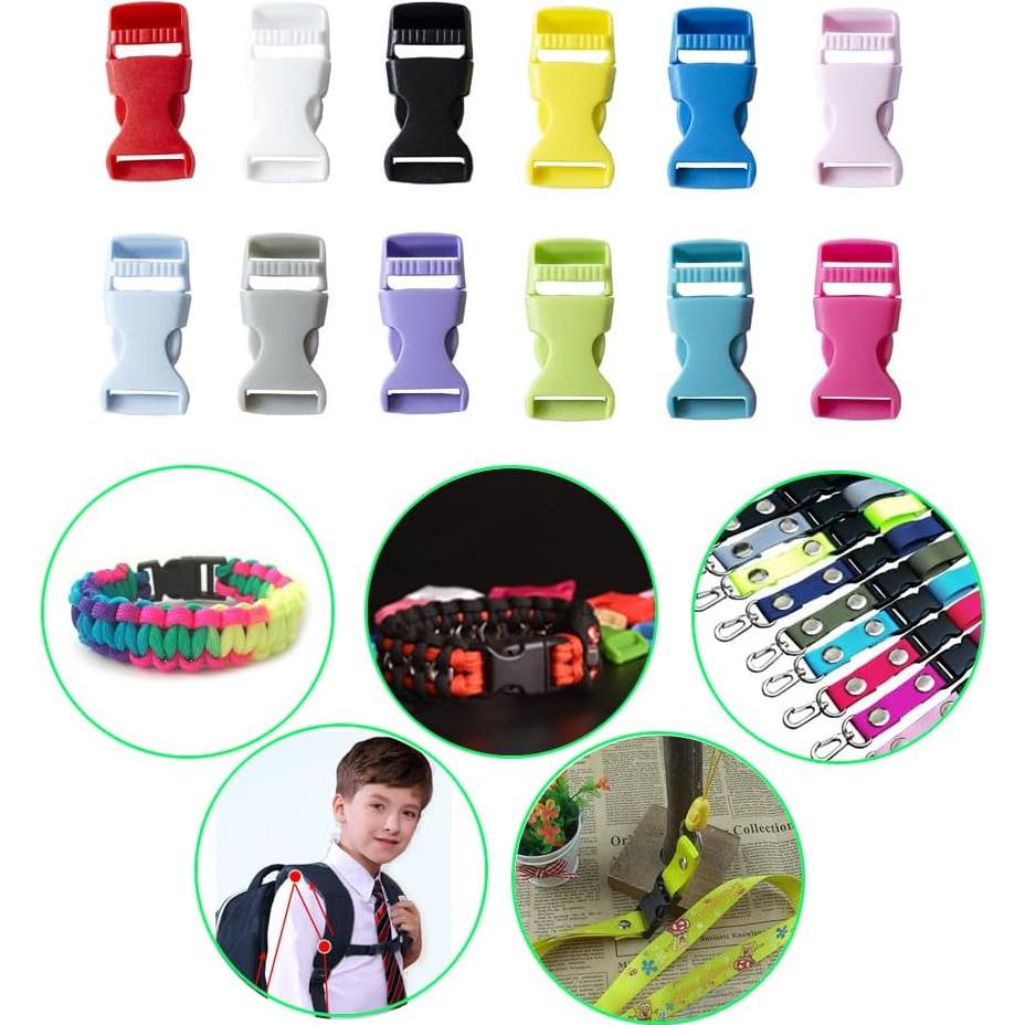 Hebilla de liberación lateral 5/8" POM para paracord - 24 piezas