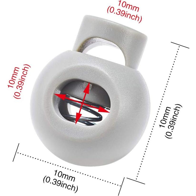 Bloqueadores de Cuerda de Plástico con Resorte 10PCS Gris