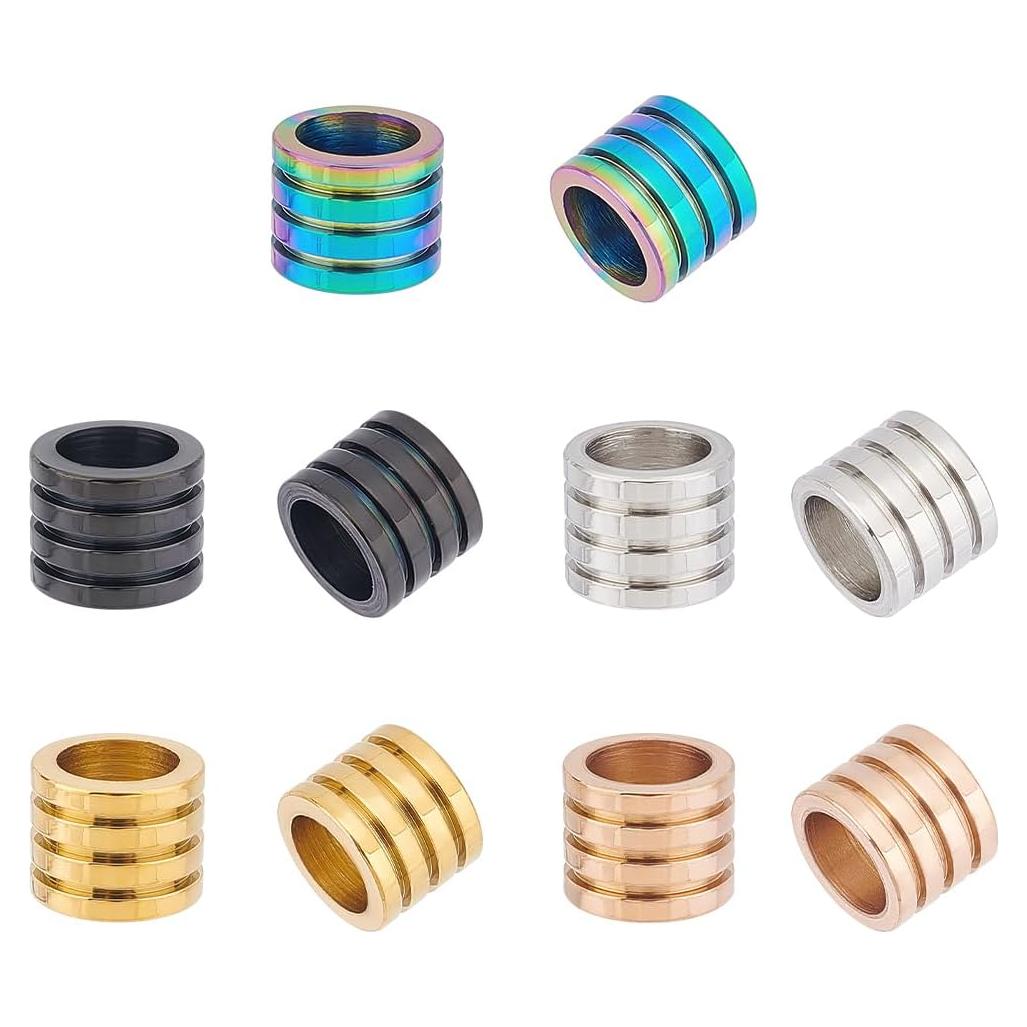 Perlas Espaciadoras de Acero Inoxidable UNICRAFTALE 15pcs 7mm