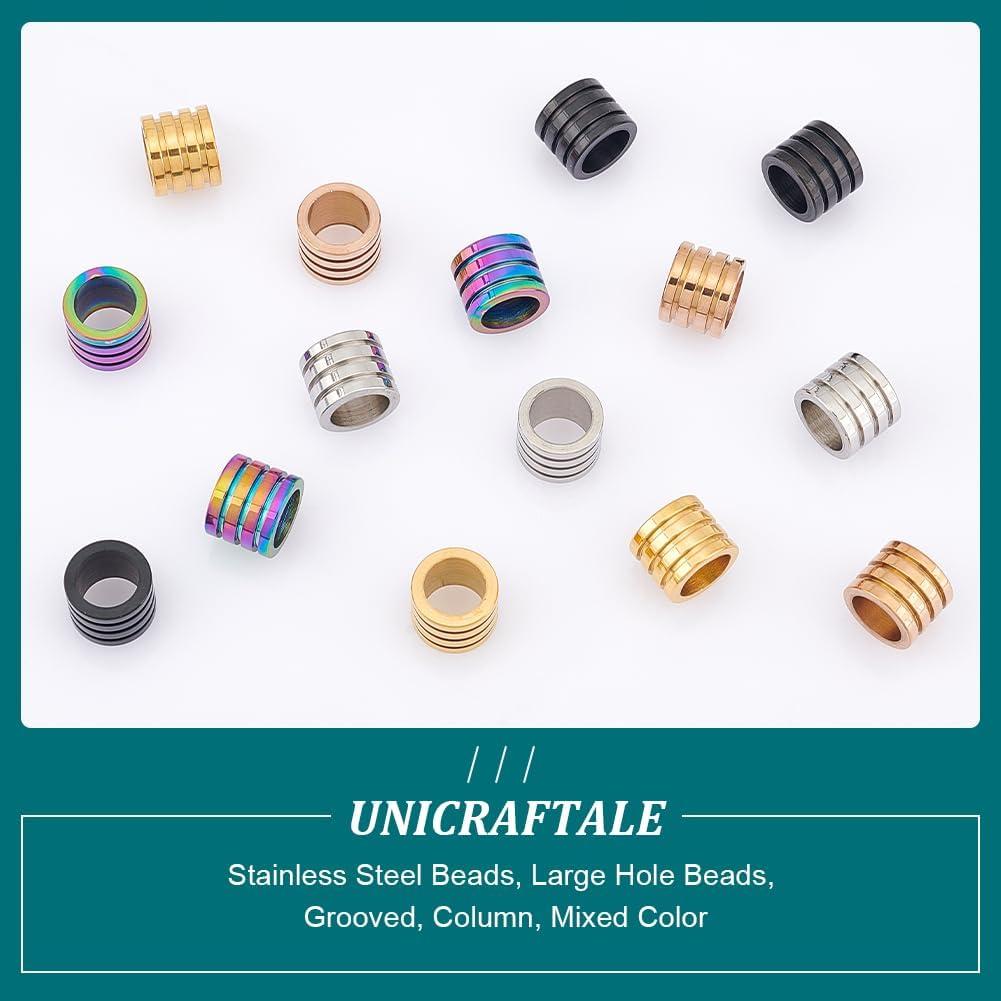 Perlas Espaciadoras de Acero Inoxidable UNICRAFTALE 15pcs 7mm