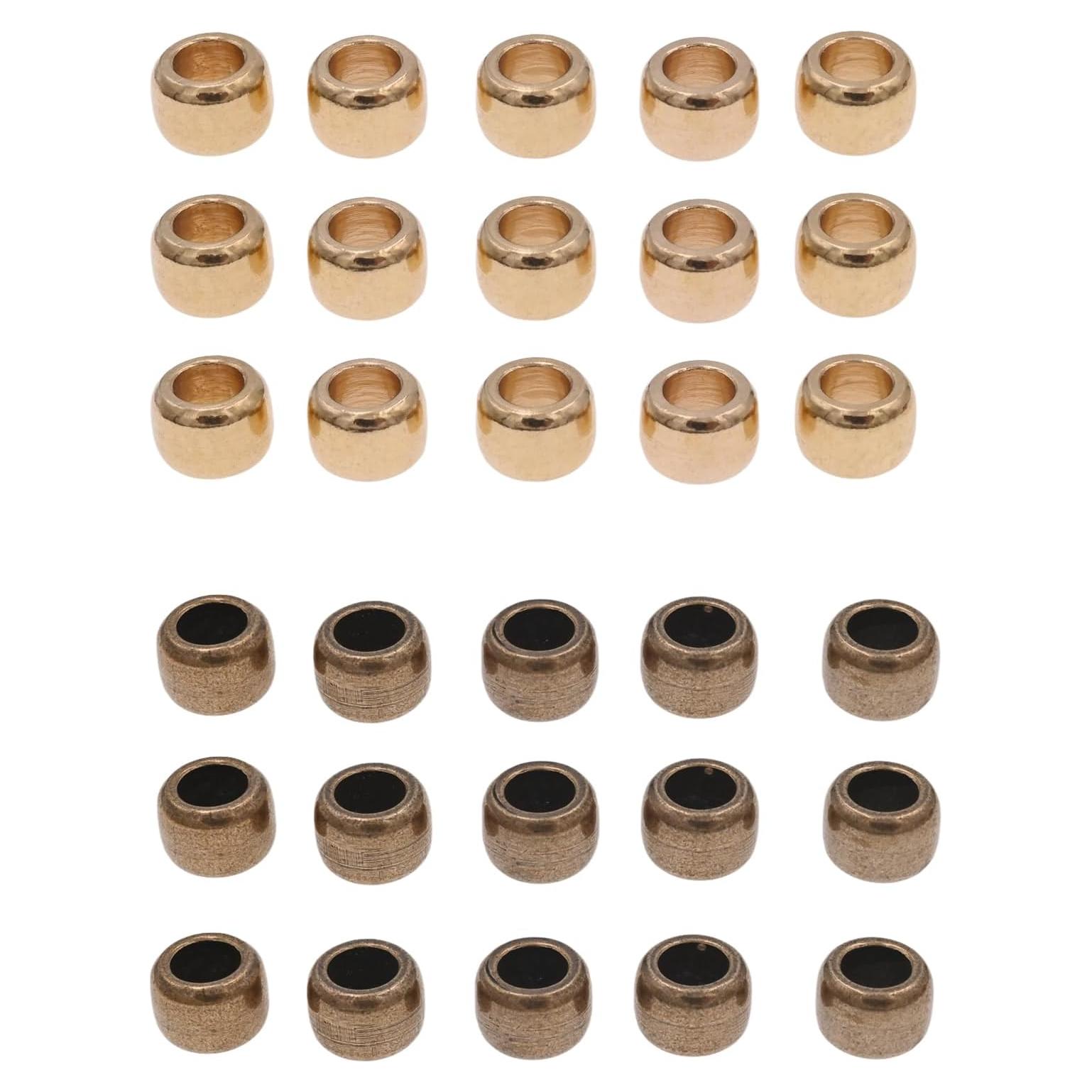 30 Perlas de Barril de Latón KMOATIM para DIY y EDC