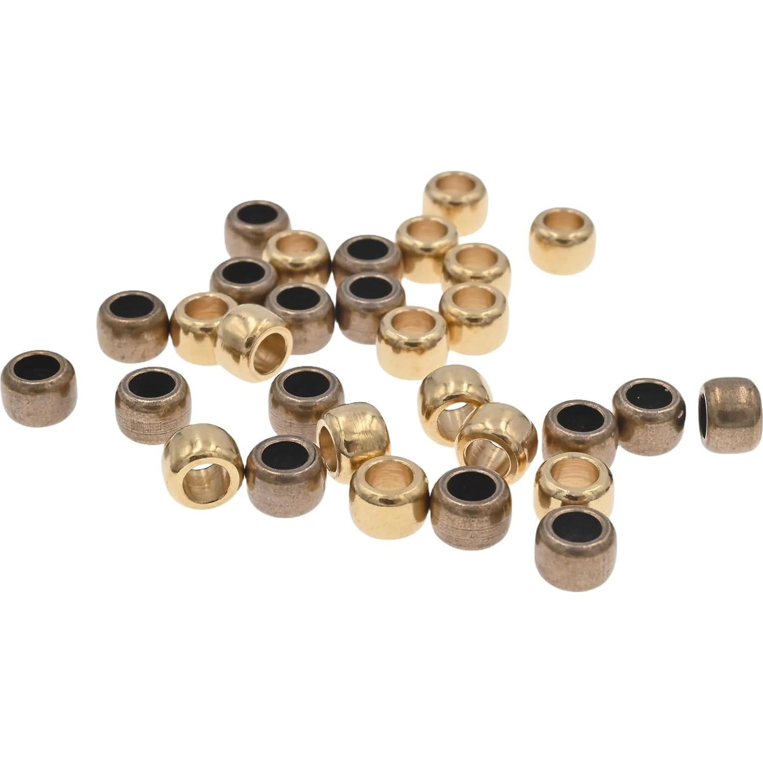 30 Perlas de Barril de Latón KMOATIM para DIY y EDC