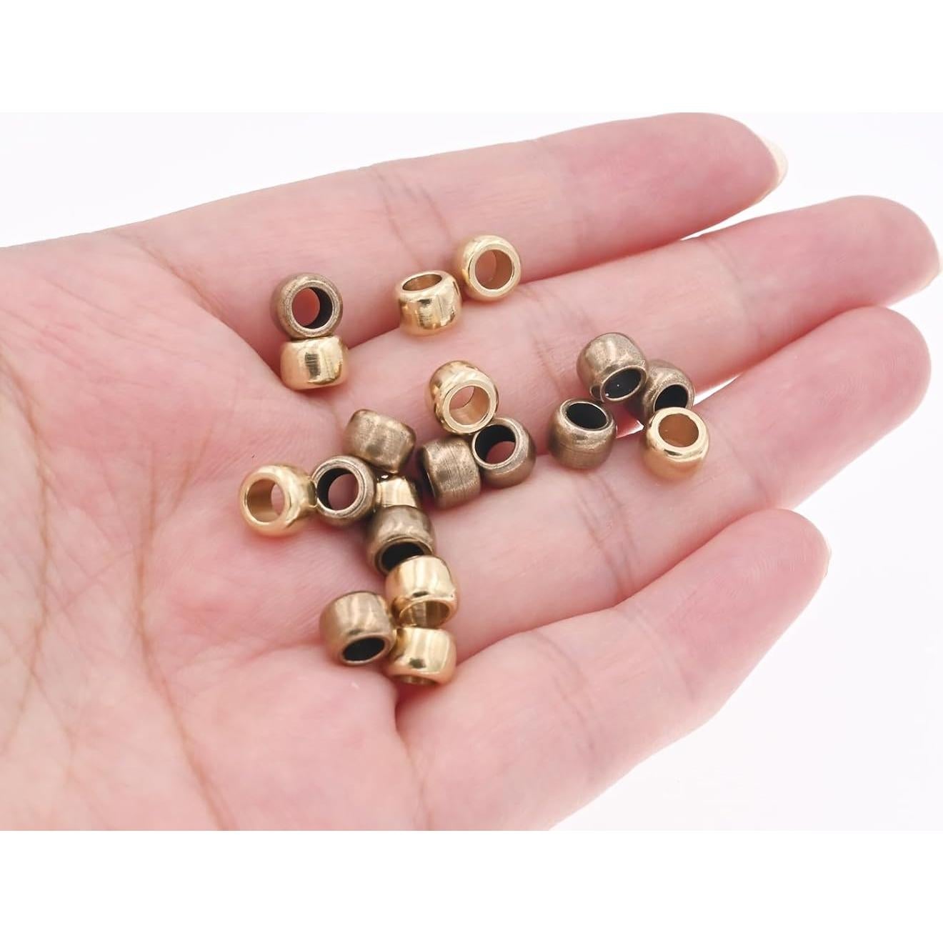 30 Perlas de Barril de Latón KMOATIM para DIY y EDC