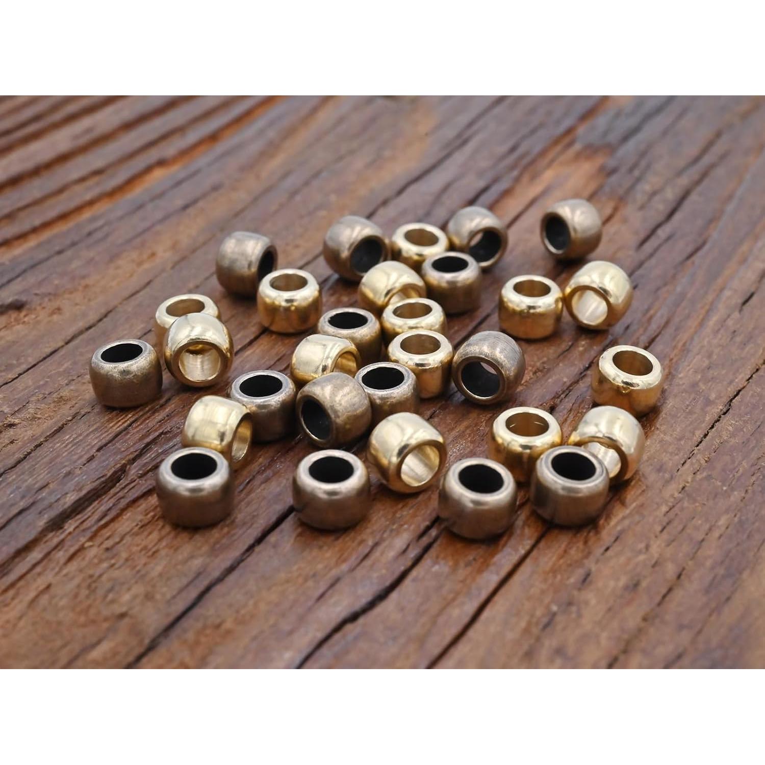 30 Perlas de Barril de Latón KMOATIM para DIY y EDC