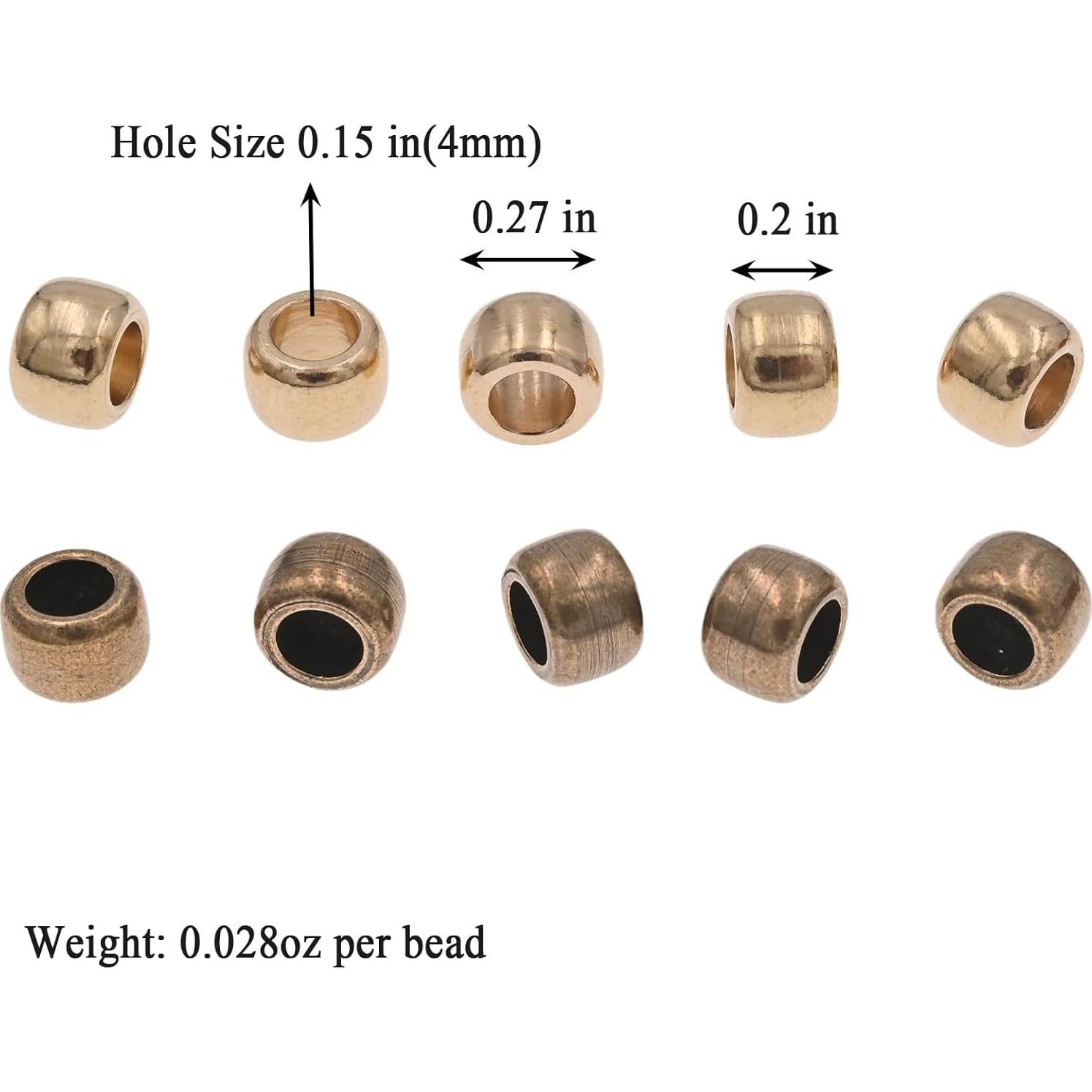 30 Perlas de Barril de Latón KMOATIM para DIY y EDC