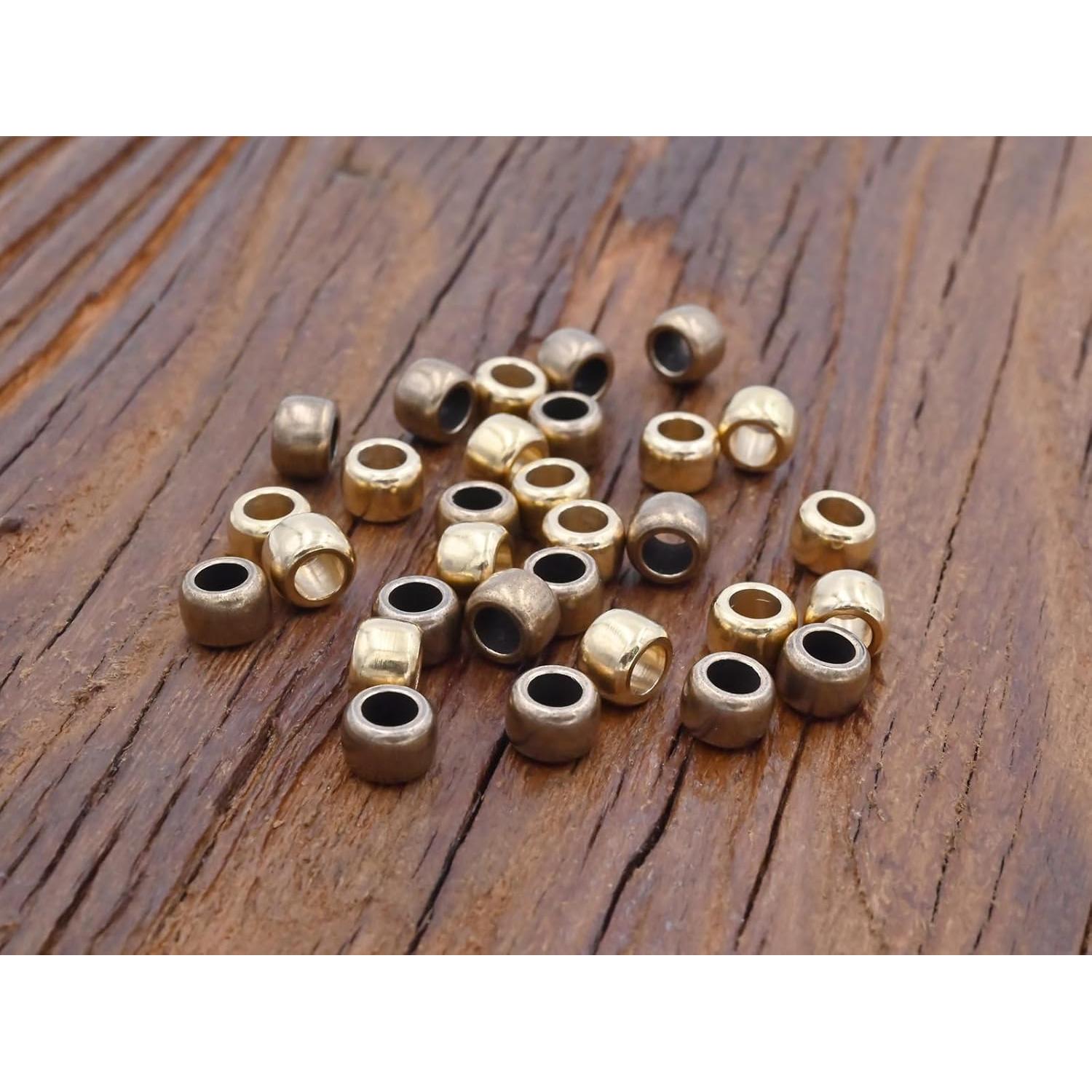 30 Perlas de Barril de Latón KMOATIM para DIY y EDC