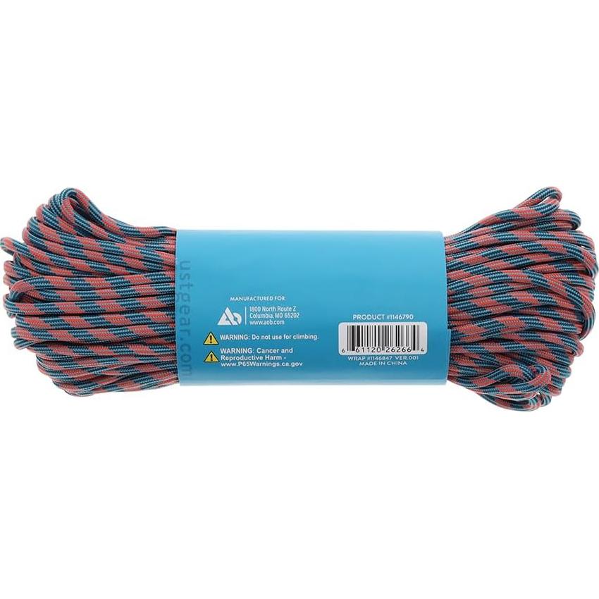 Paracord UST ParaTinder 30.48 m con yesca Naranja/Gris