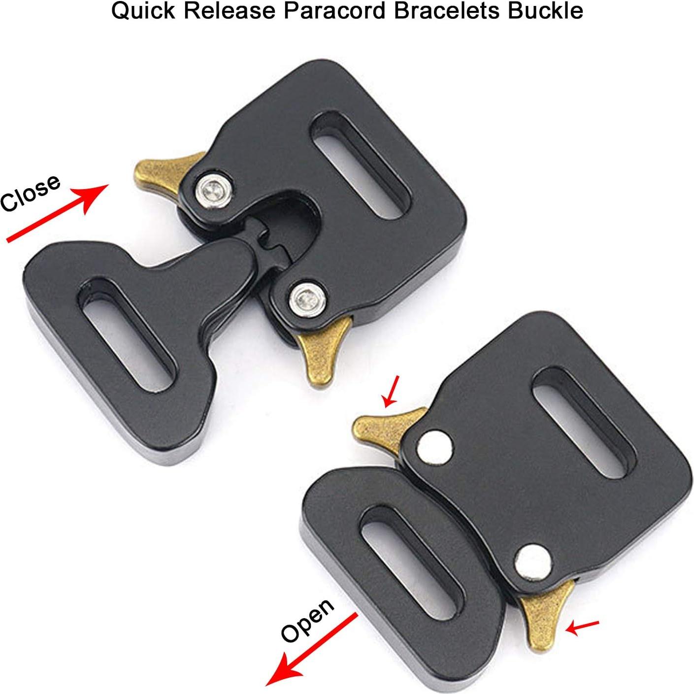 Paquete de 2 hebillas de metal Su Life para paracord 35mm