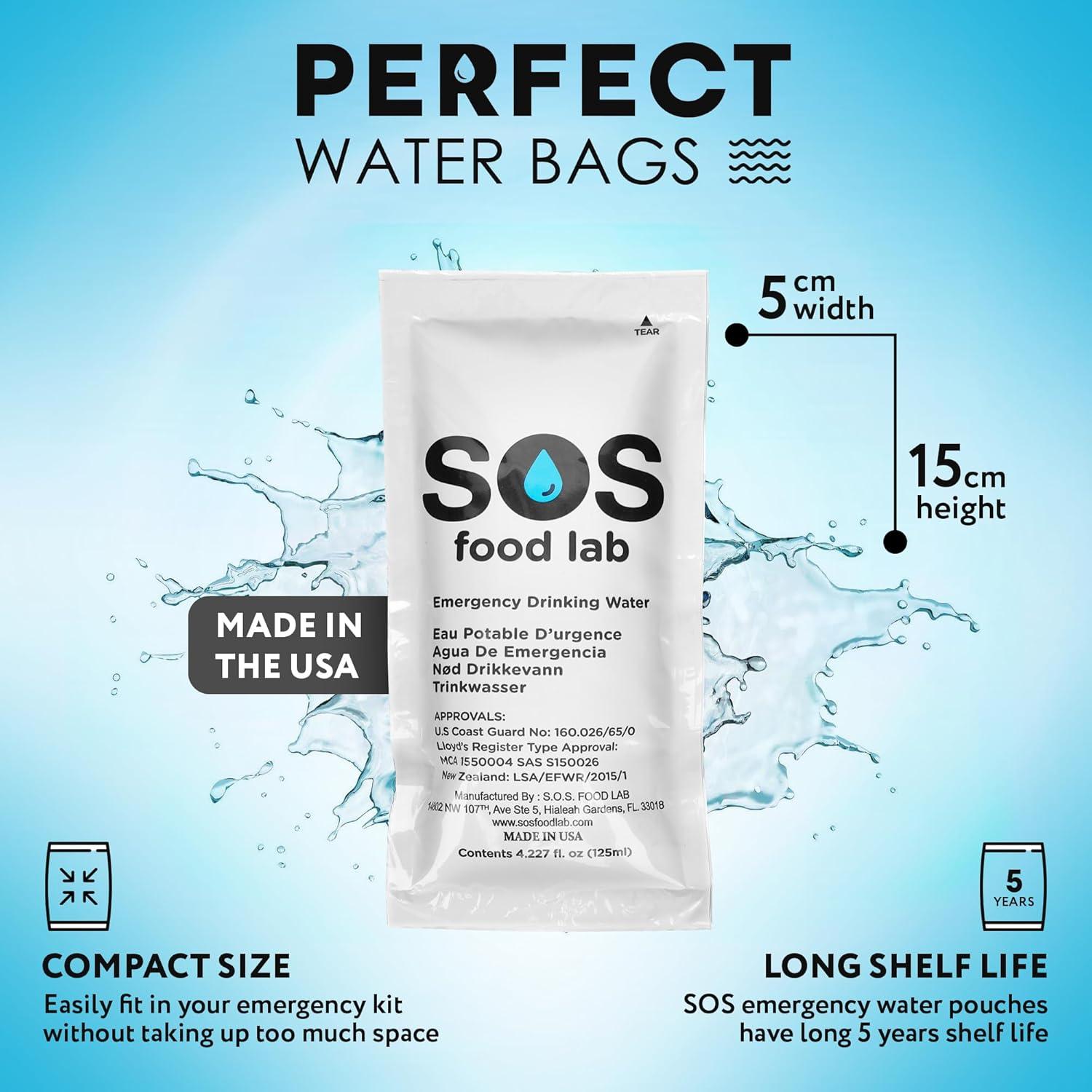 Agua Potable de Emergencia S.O.S - 62 Sachets de 125 ml