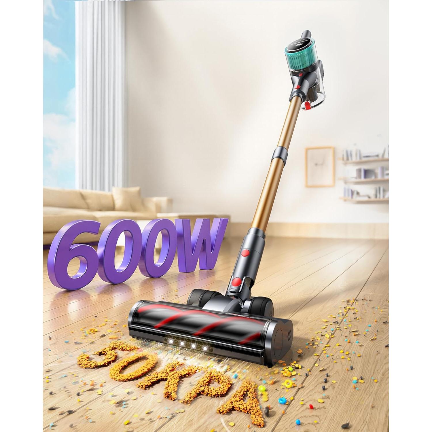 Aspiradora Inalámbrica Powerffy Hero 10, 600W, 60 Min, HEPA