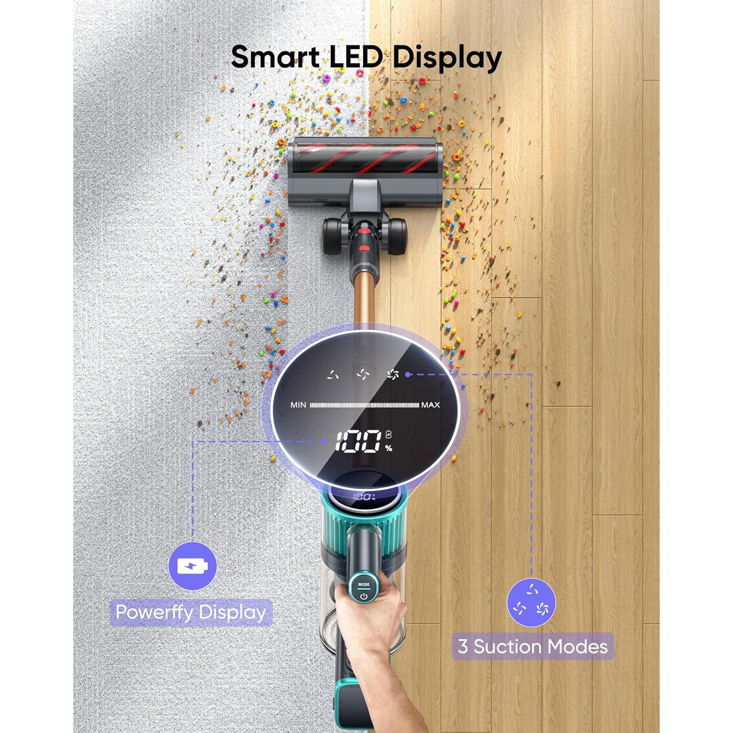 Aspiradora Inalámbrica Powerffy Hero 10, 600W, 60 Min, HEPA