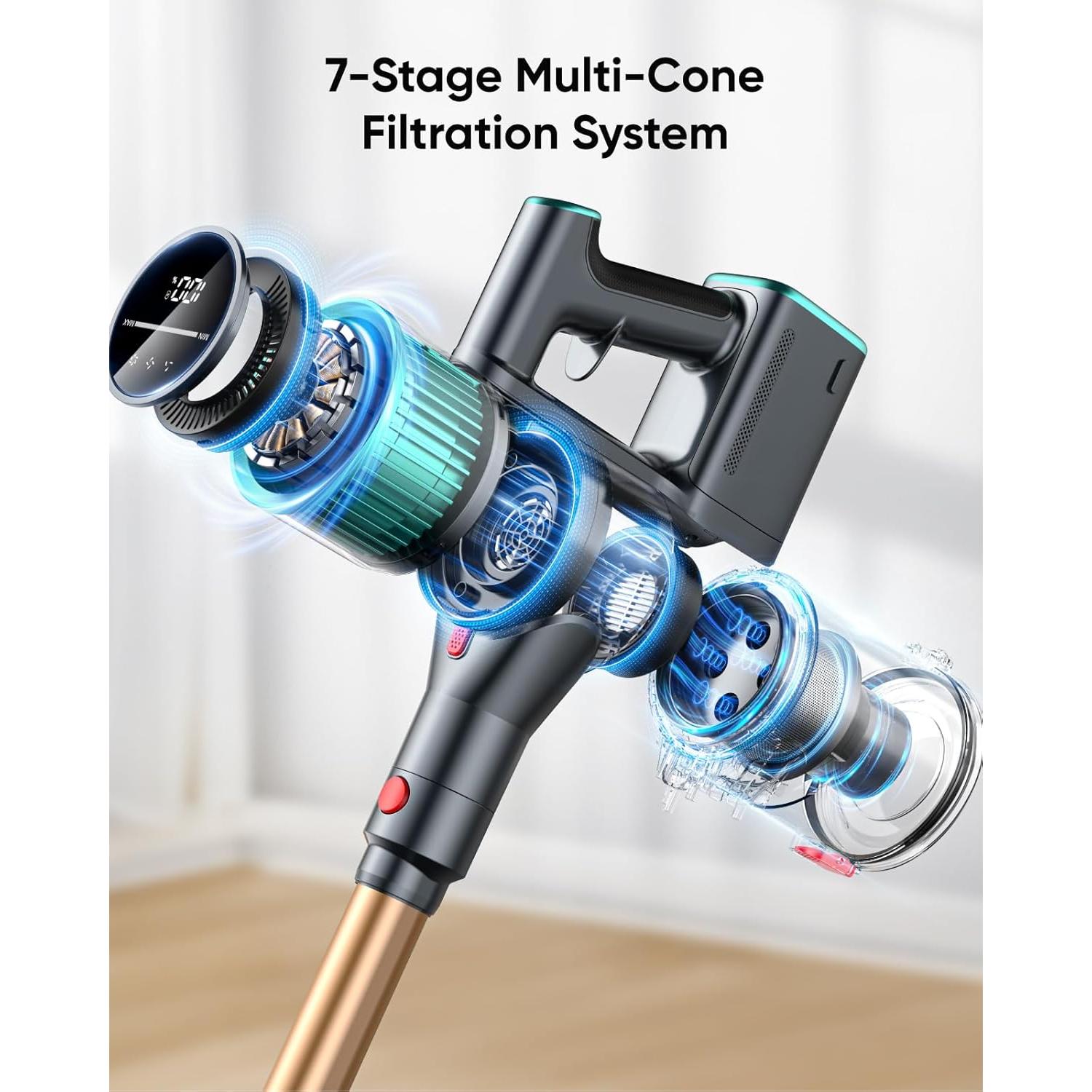 Aspiradora Inalámbrica Powerffy Hero 10, 600W, 60 Min, HEPA