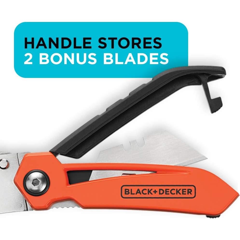 Cuchillo Utility Plegable BLACK+DECKER BDHT10002 con 3 Cuchillas
