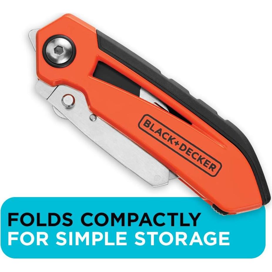 Cuchillo Utility Plegable BLACK+DECKER BDHT10002 con 3 Cuchillas