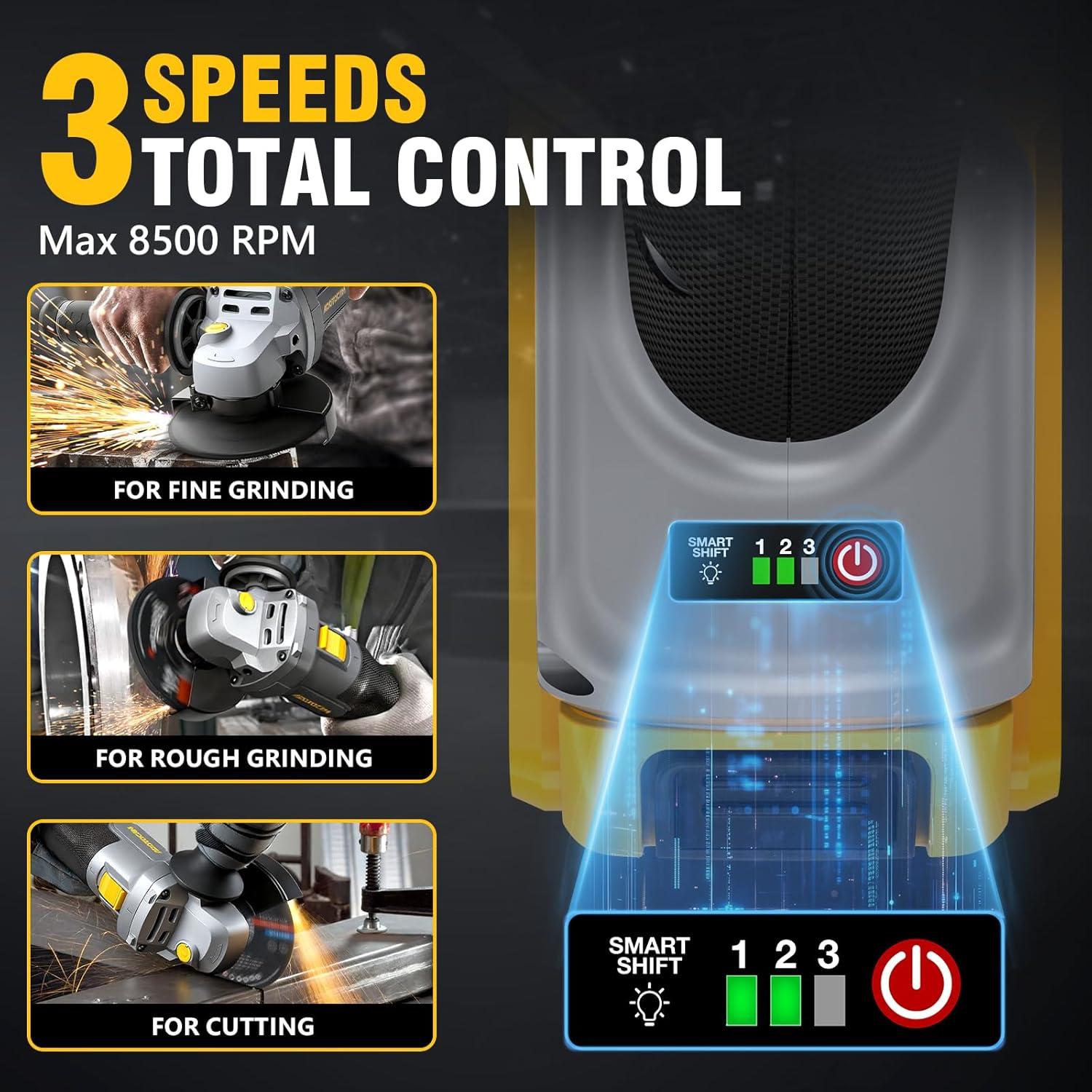 Amoladora Angular 20V Sin Cable ADOTOCAM 4.5" Motor Sin Escobillas