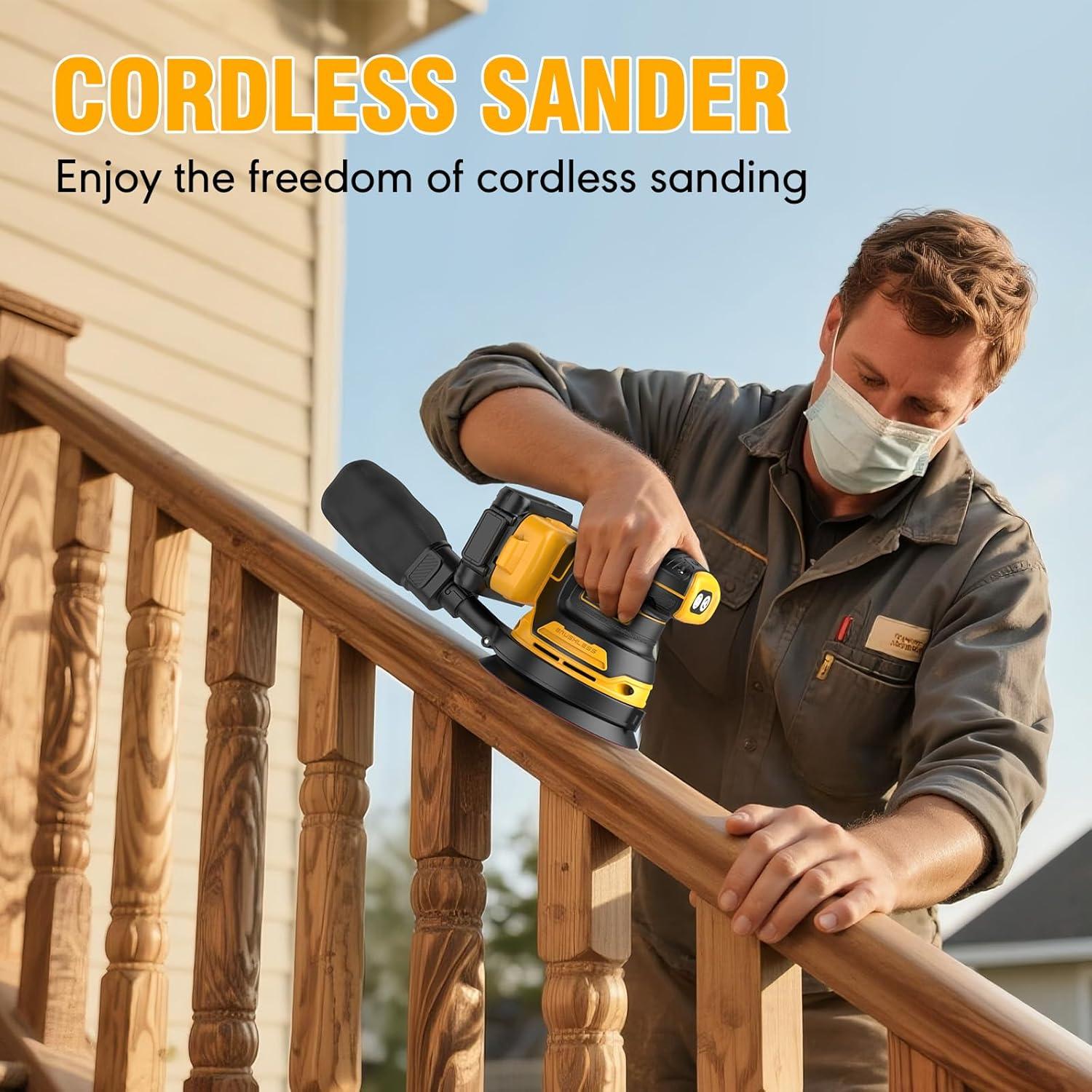 Lijadora Orbital Inalámbrica PropeLannt 20V 5" con 10 Papeles