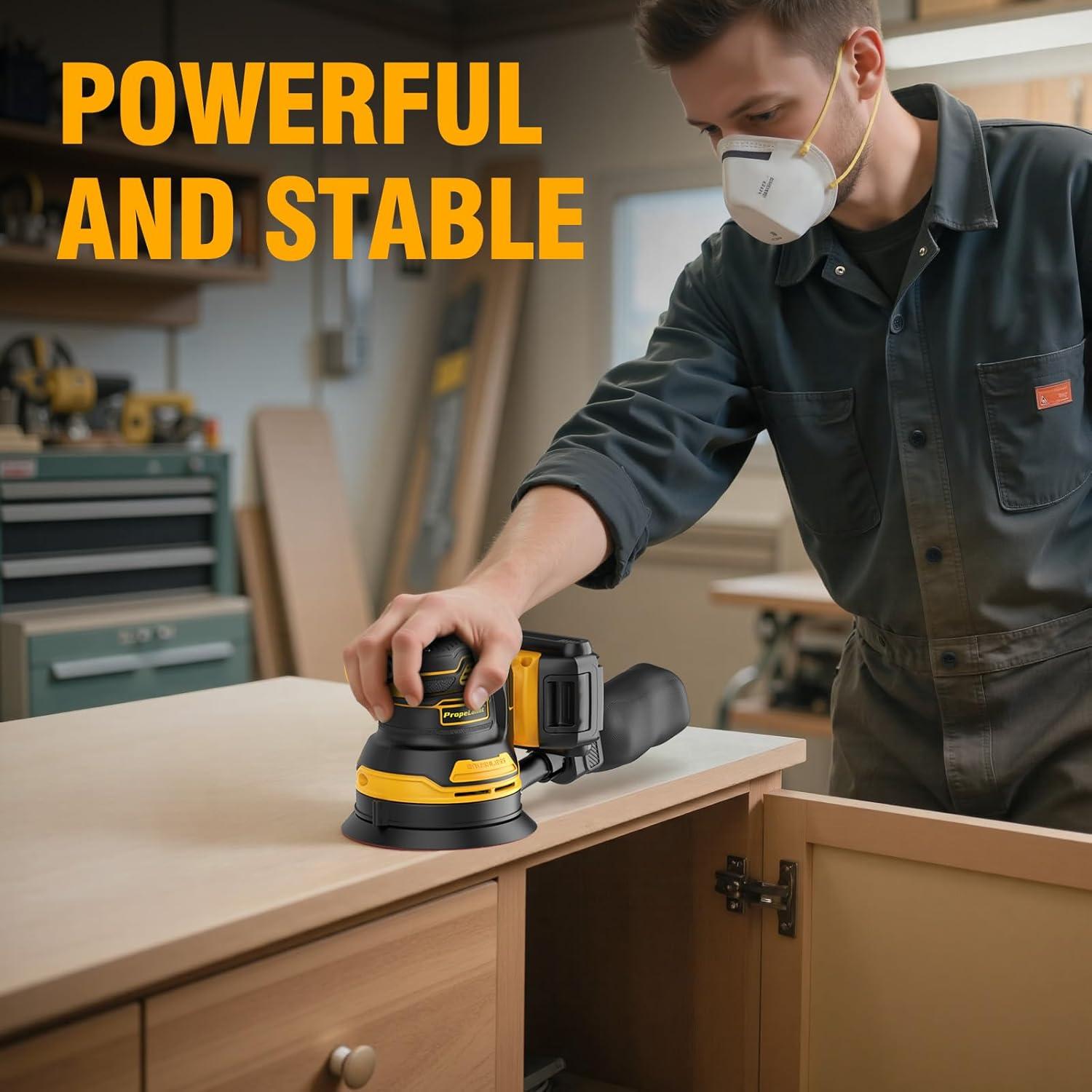 Lijadora Orbital Inalámbrica PropeLannt 20V 5" con 10 Papeles