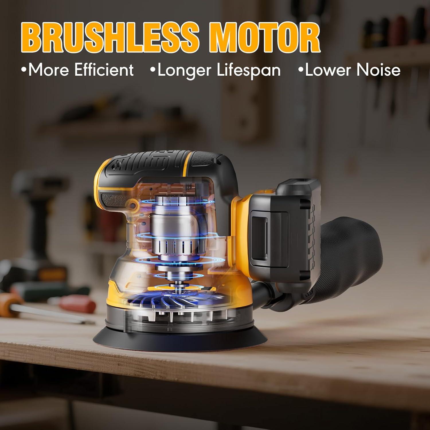 Lijadora Orbital Inalámbrica PropeLannt 20V 5" con 10 Papeles