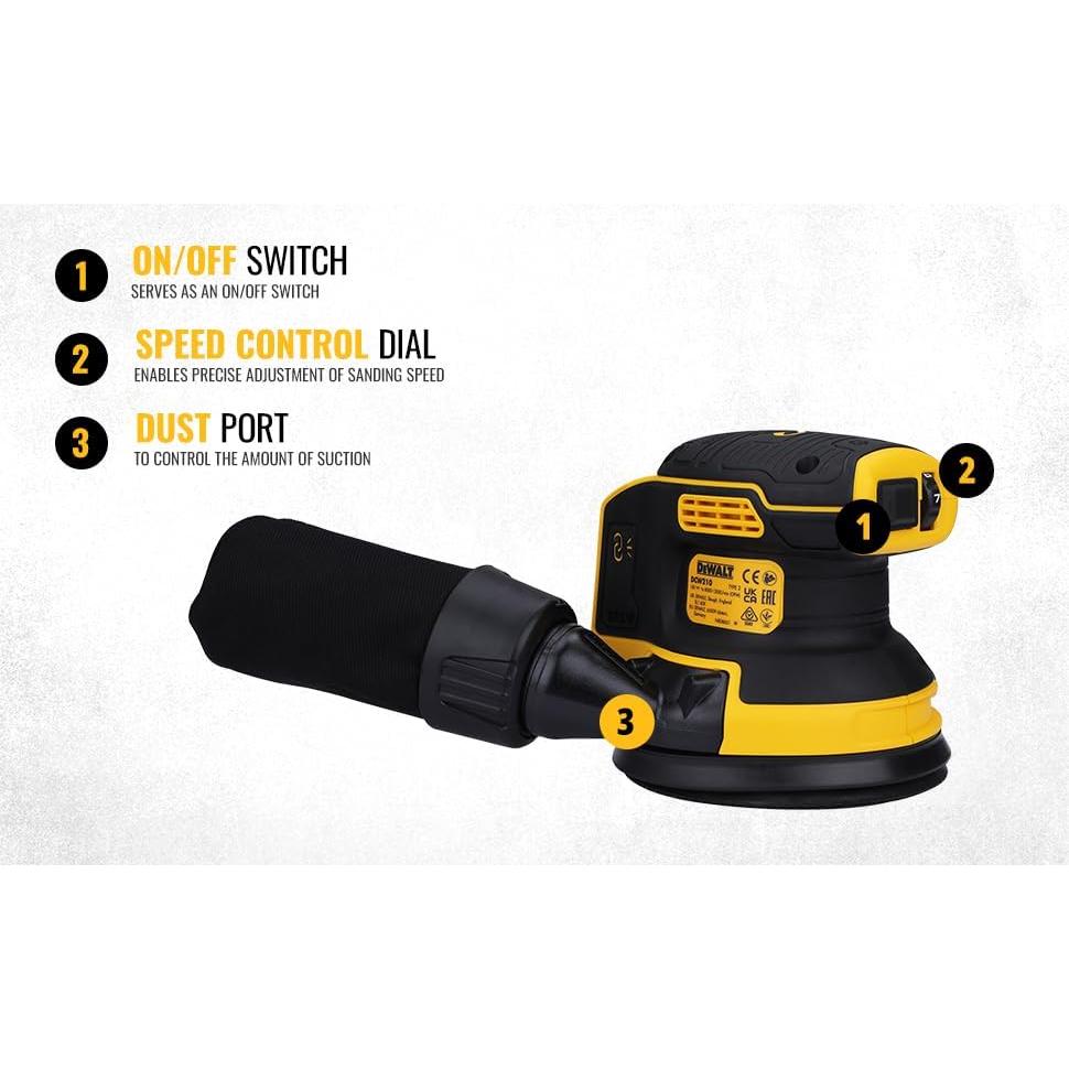Lijadora Inalámbrica DEWALT DCW210N 18V Orbital 125mm