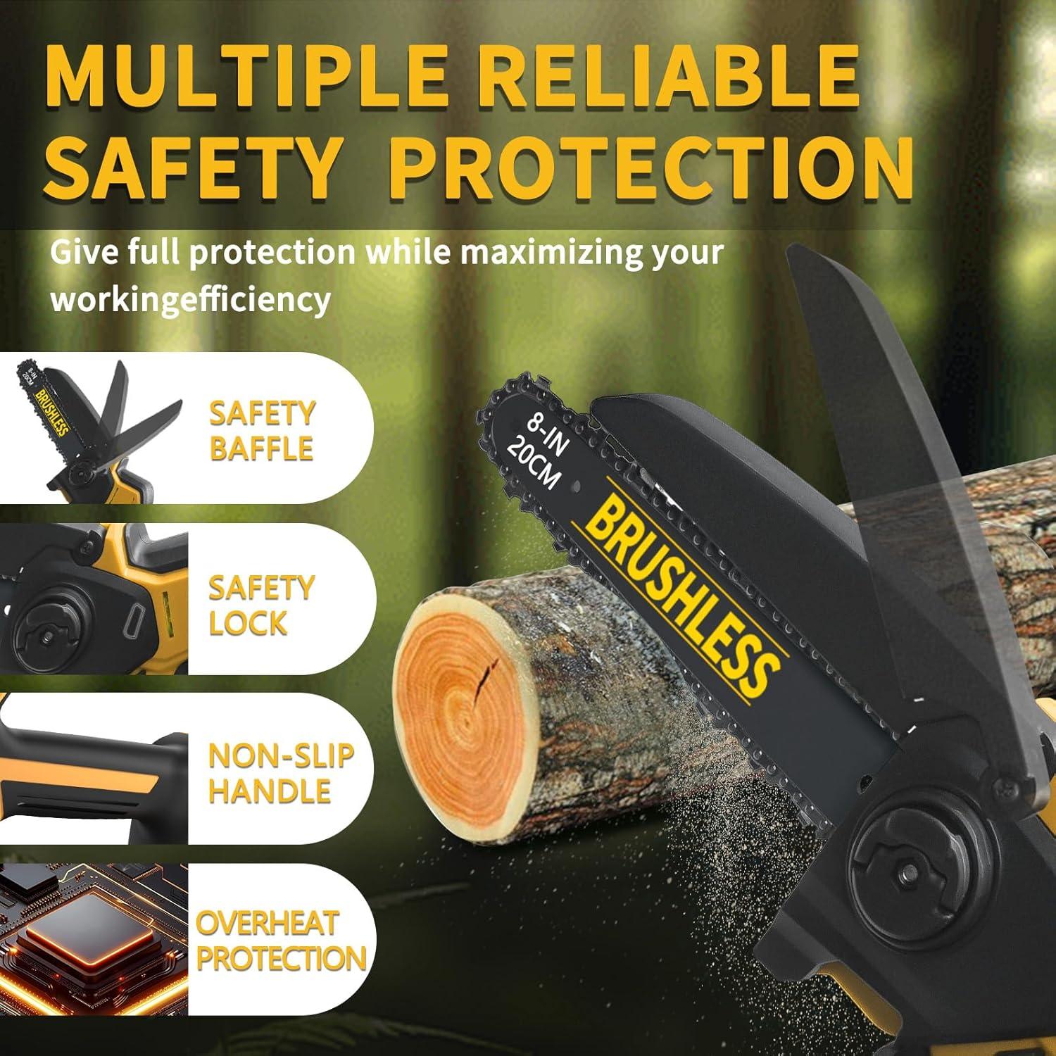 Mini Motosierra Inalámbrica HCDHCD 20V 1000W 8" y 6"