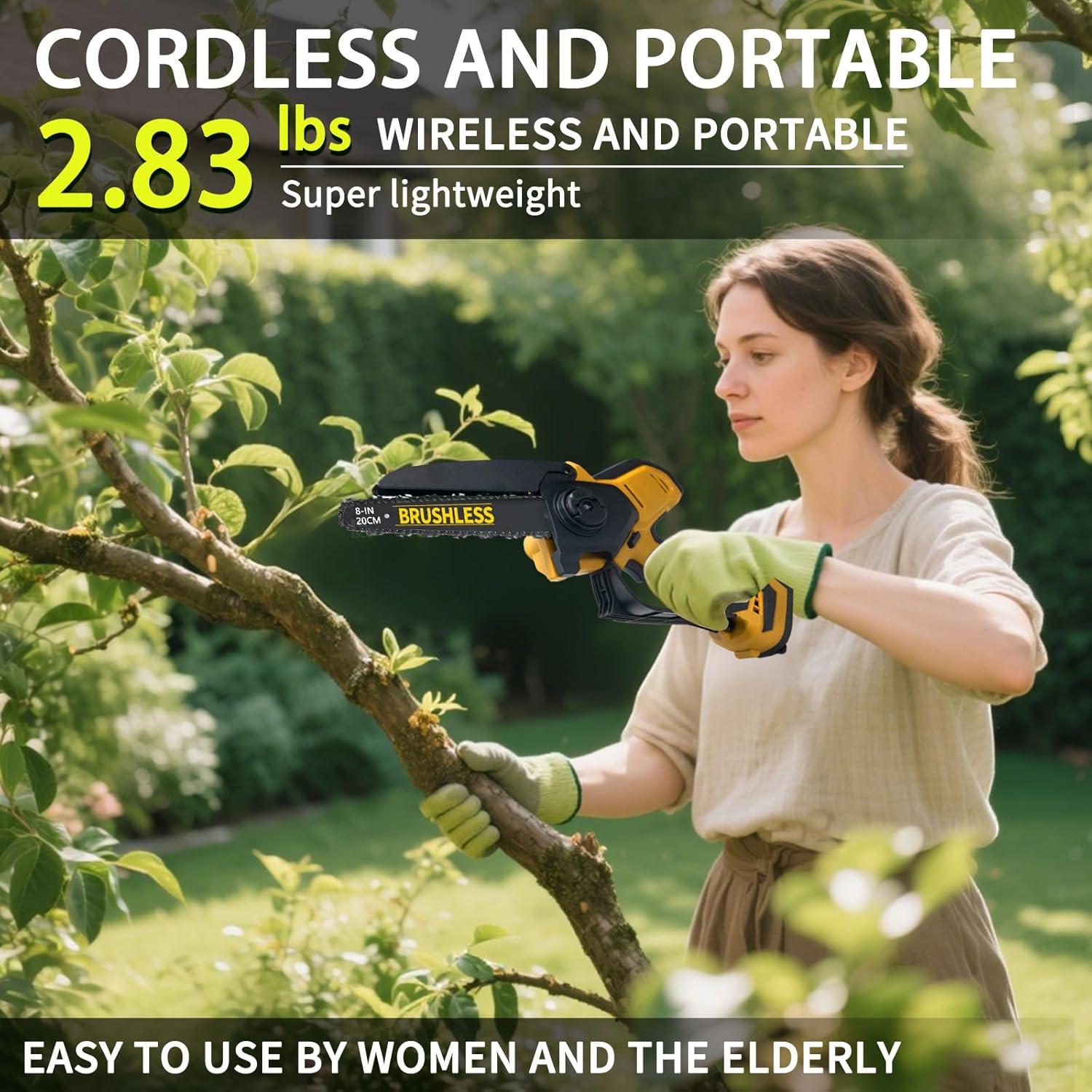 Mini Motosierra Inalámbrica HCDHCD 20V 1000W 8" y 6"