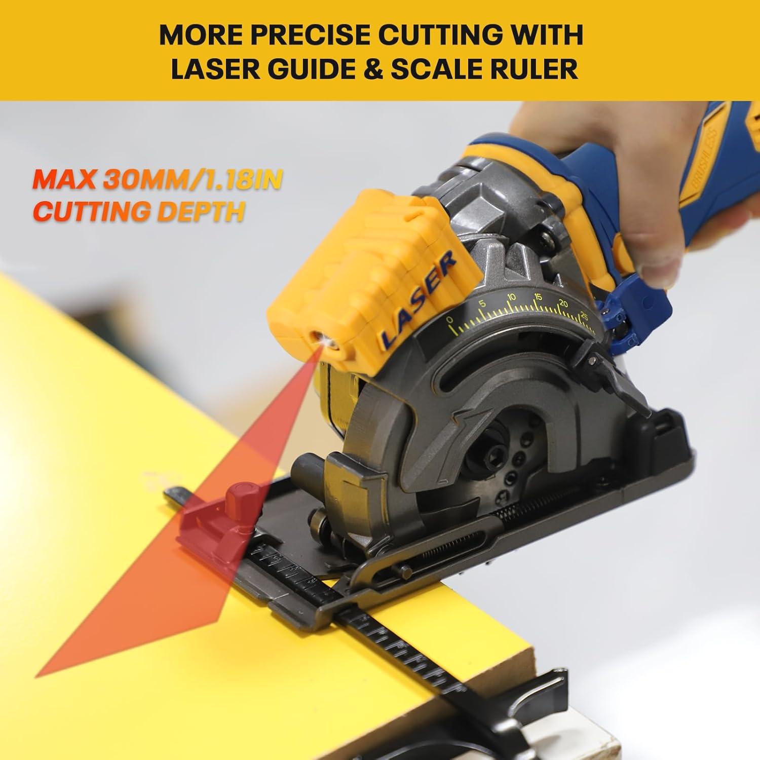 Mini Sierra Circular Inalámbrica Eastyle 20V Max 89mm 3200 RPM