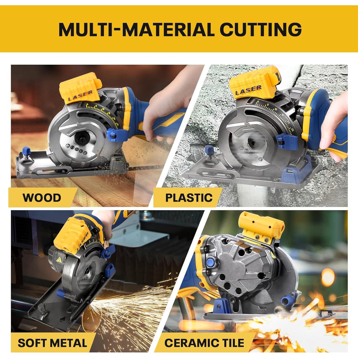 Mini Sierra Circular Inalámbrica Eastyle 20V Max 89mm 3200 RPM