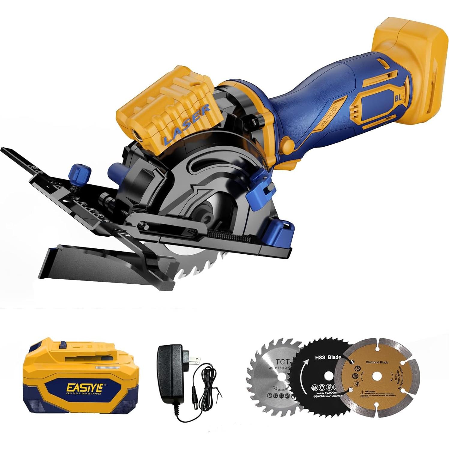 Mini Sierra Circular Inalámbrica Eastyle 20V Max 89mm 3200 RPM