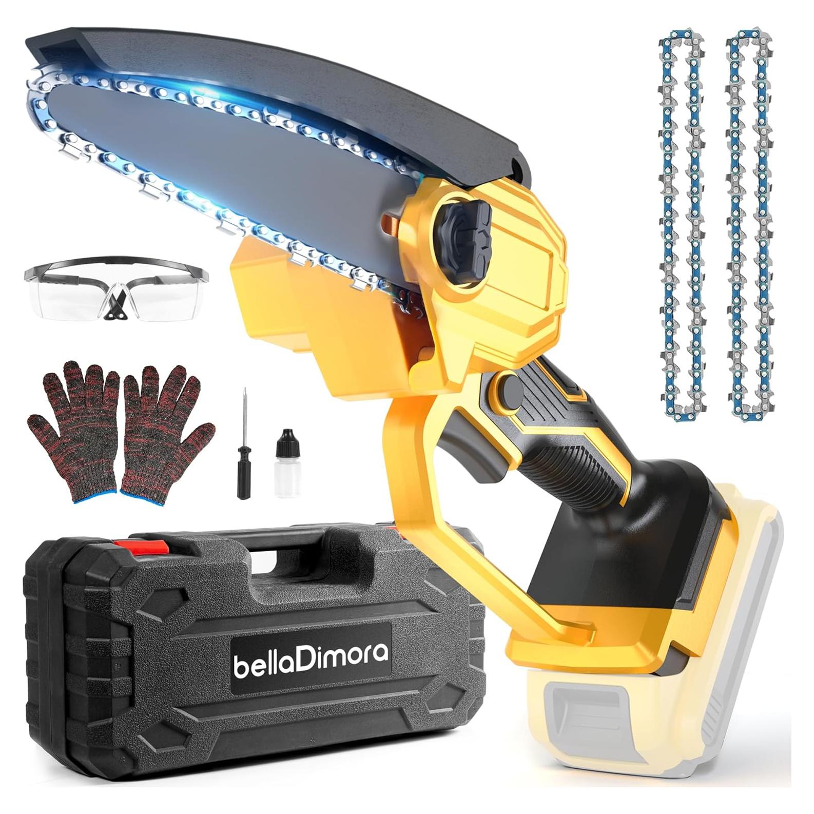 Mini Motosierra Inalámbrica 6" BellaDimora 20V MAX con Accesorios