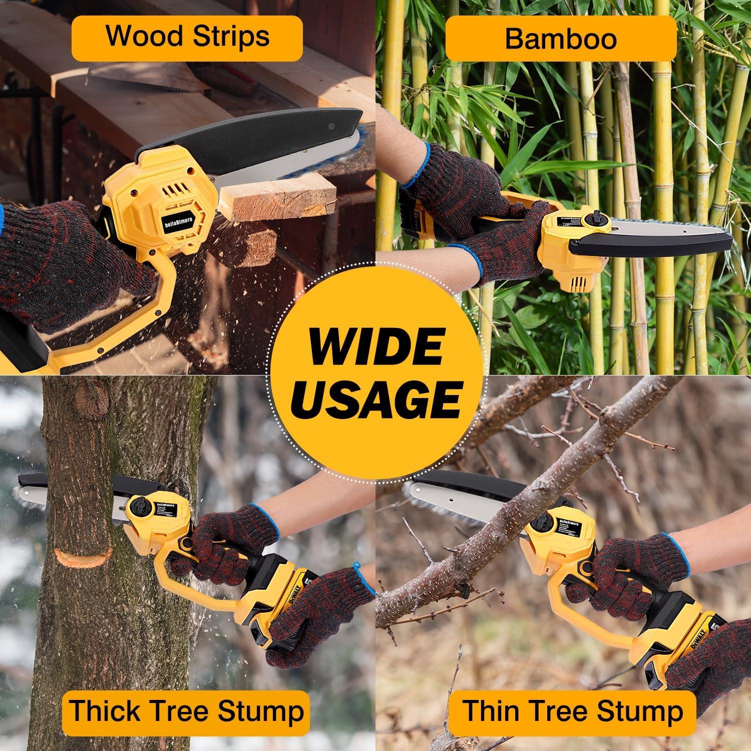 Mini Motosierra Inalámbrica 6" BellaDimora 20V MAX con Accesorios