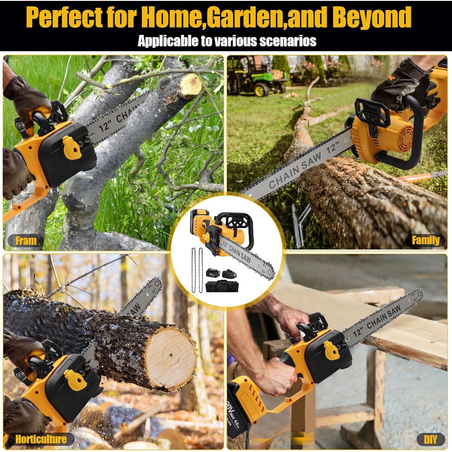 Sierra de Cadena Inalámbrica Laxsima 12" 400W con Batería