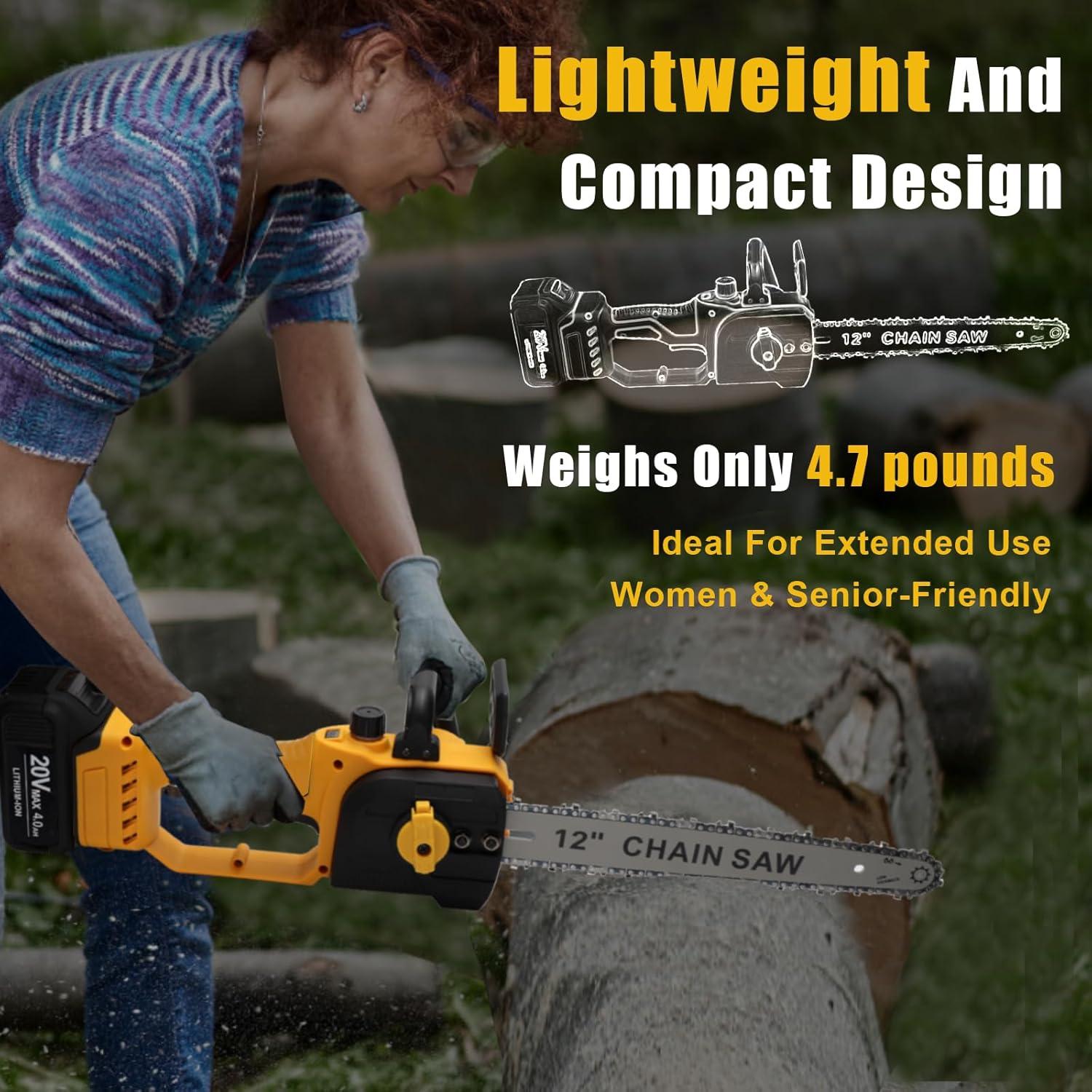 Sierra de Cadena Inalámbrica Laxsima 12" 400W con Batería