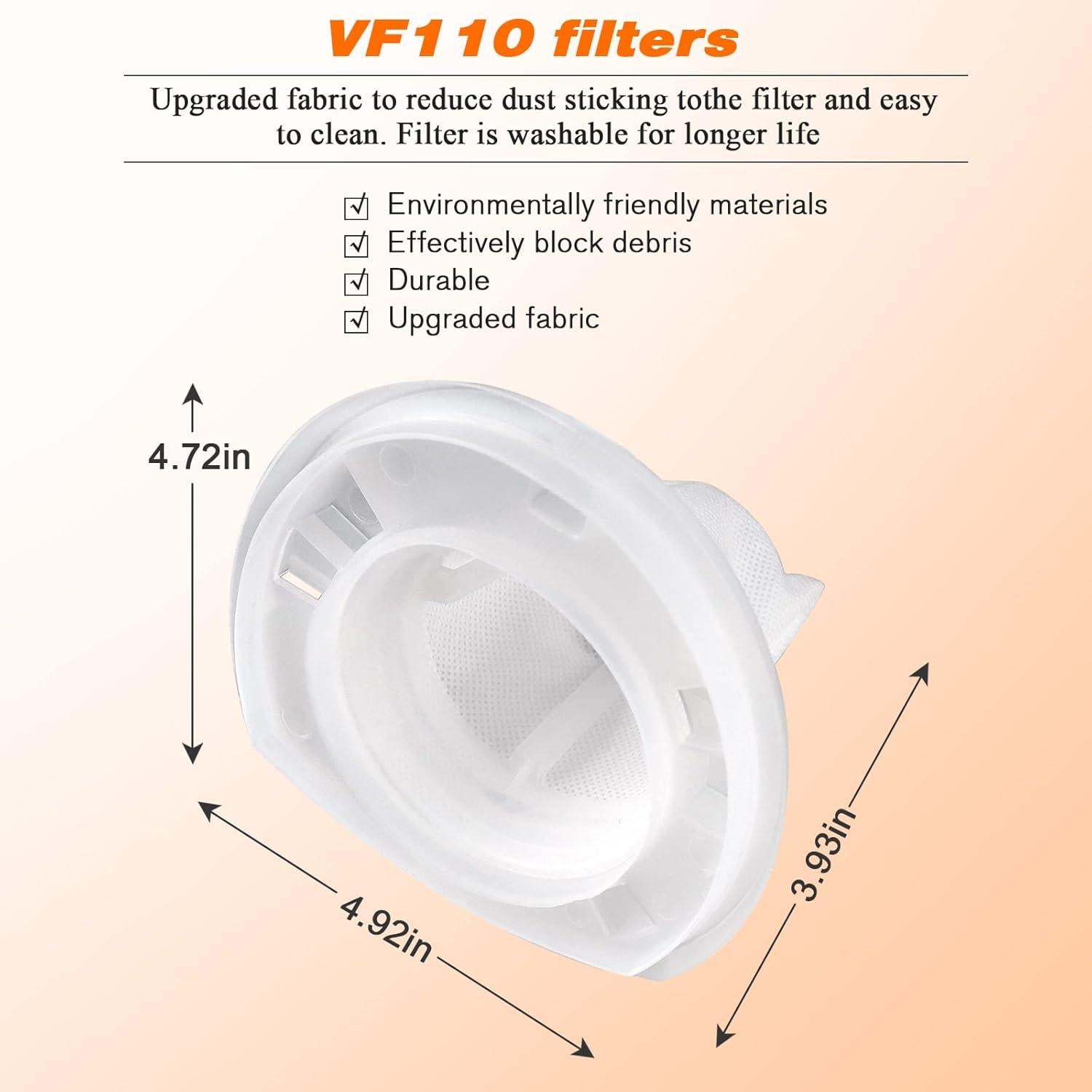 Filtro de Reemplazo VF110 9Pack Blutoget para Black&Decker